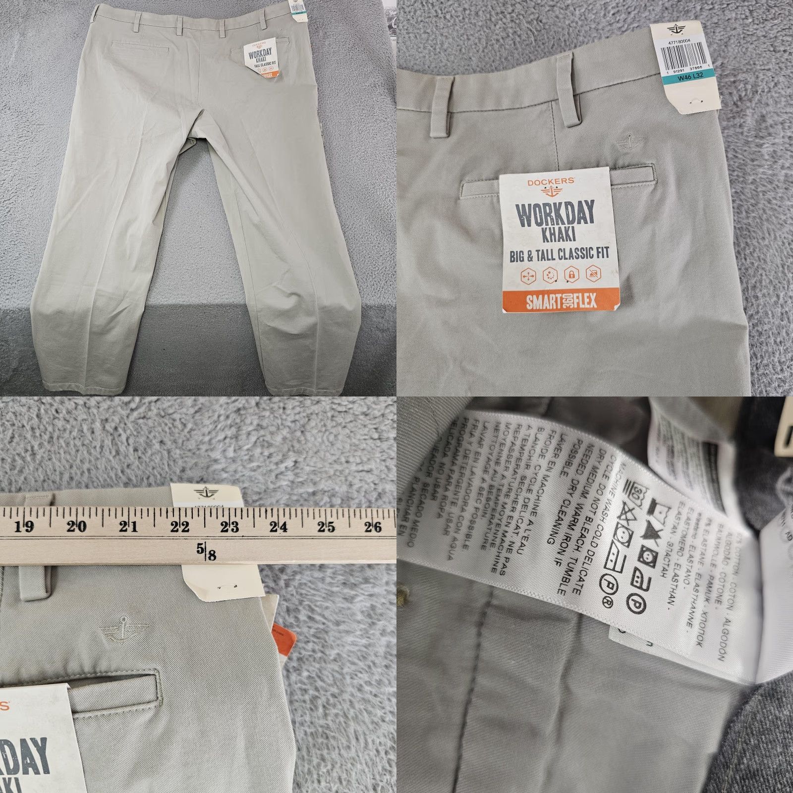 Dockers Dockers Workday Khaki Pants Mens 46x32 Big & Tall Classic Fit Smart 360 Flex Size US 30 / EU 46 - 8 Thumbnail