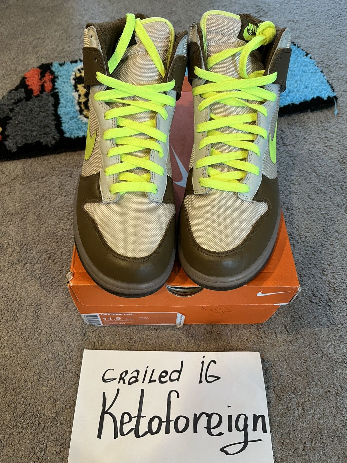 Nike × Vintage 2007 Nike Dunk High Shrek VNDS pairs are going for 400+ Size US 11.5 / EU 44-45 - 5 Thumbnail