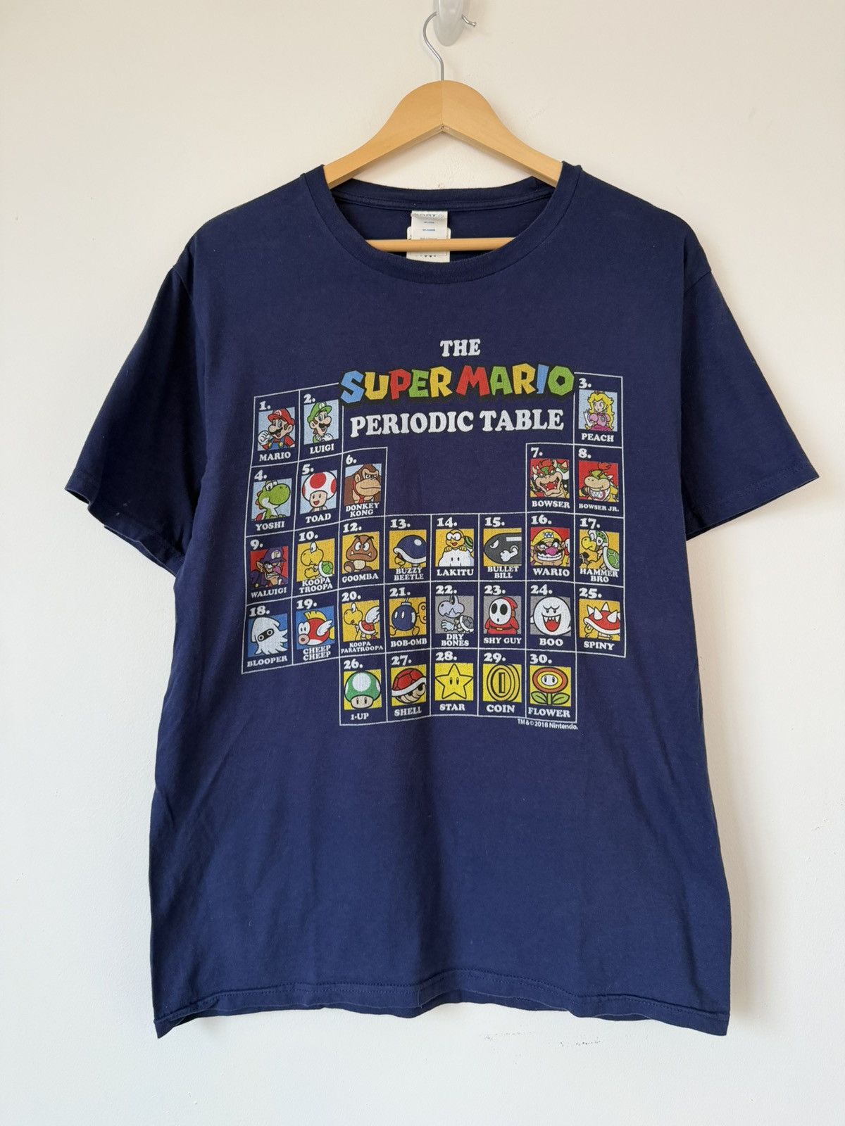 Nintendo Nintendo Super Mario Periodic Table Graphic T-Shirt Navy M Size US M / EU 48-50 / 2 - 1 Thumbnail