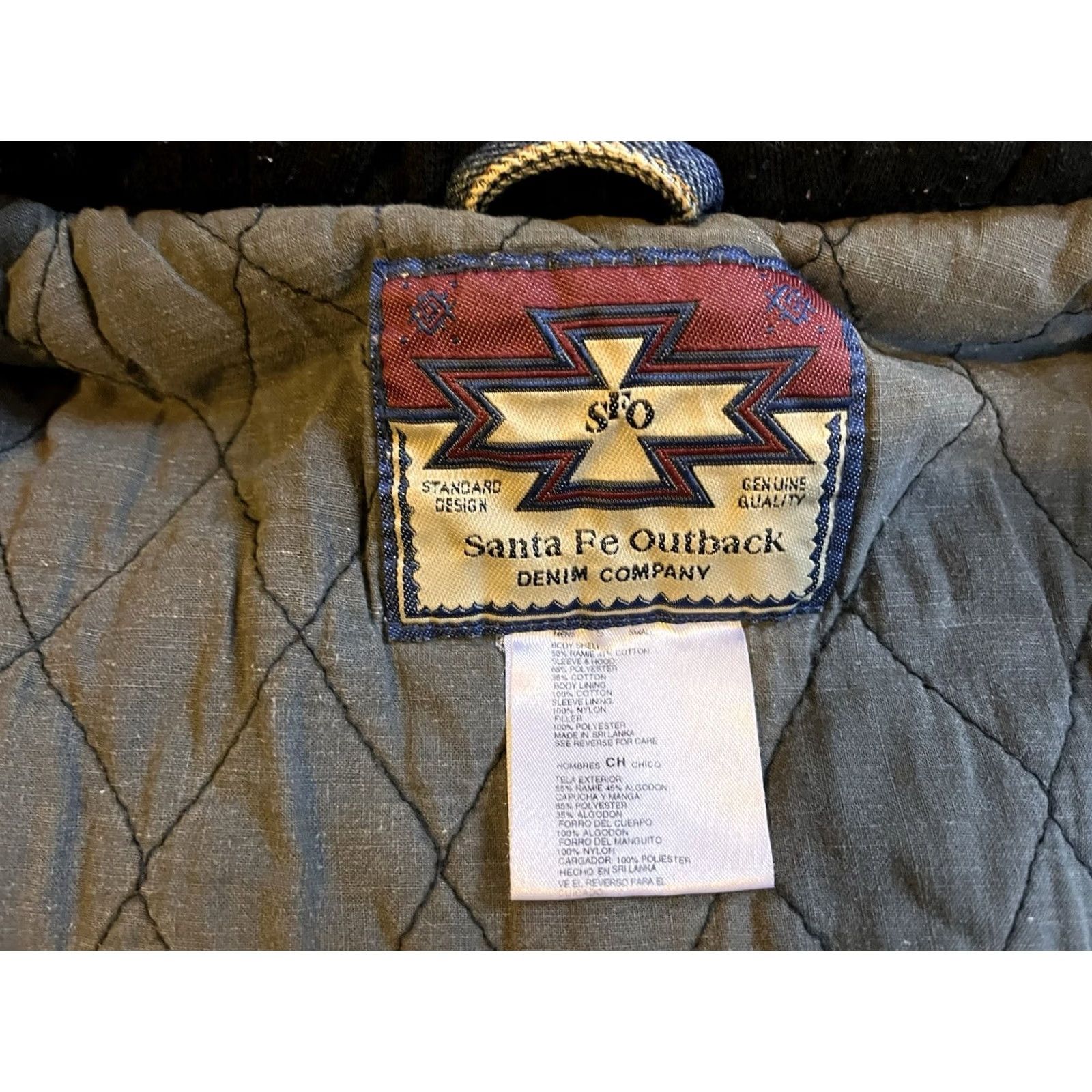 Denime VINTAGE Santa Fe Outback Denim Jacket Shirt Mens Small Blue Quilt Lined 90s Size US S / EU 44-46 / 1 - 6 Thumbnail