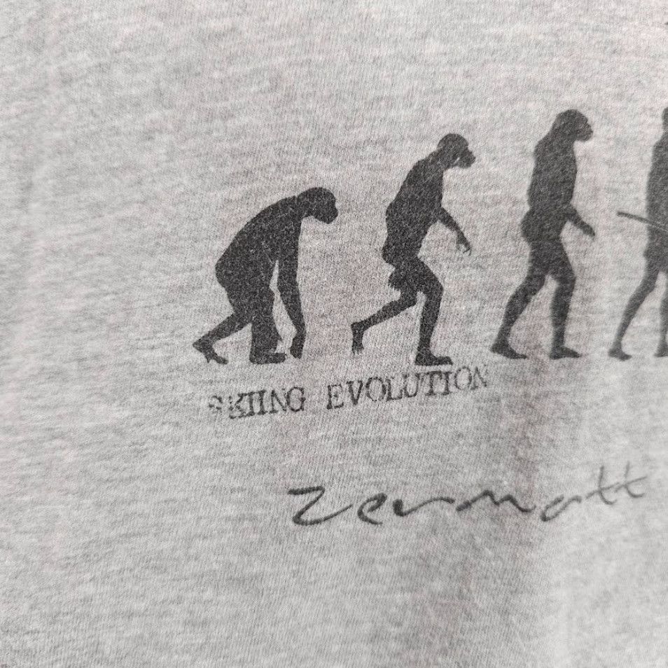 Vintage Ski Switzerland T Shirt Mens Size Large Gray Zermatt Skiing Evolution Travel Skiing Destination Tourists, Winter Sports Size US L / EU 52-54 / 3 - 4 Thumbnail