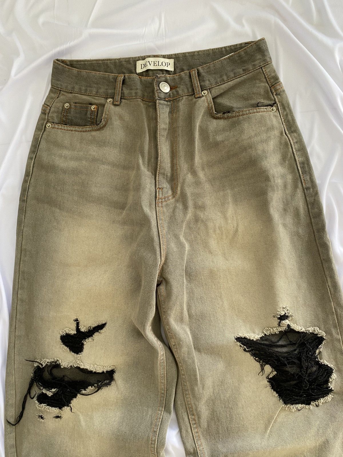 Designer × Jean baggy distressed jeans develop balenciaga style Size US 30 / EU 46 - 3 Thumbnail