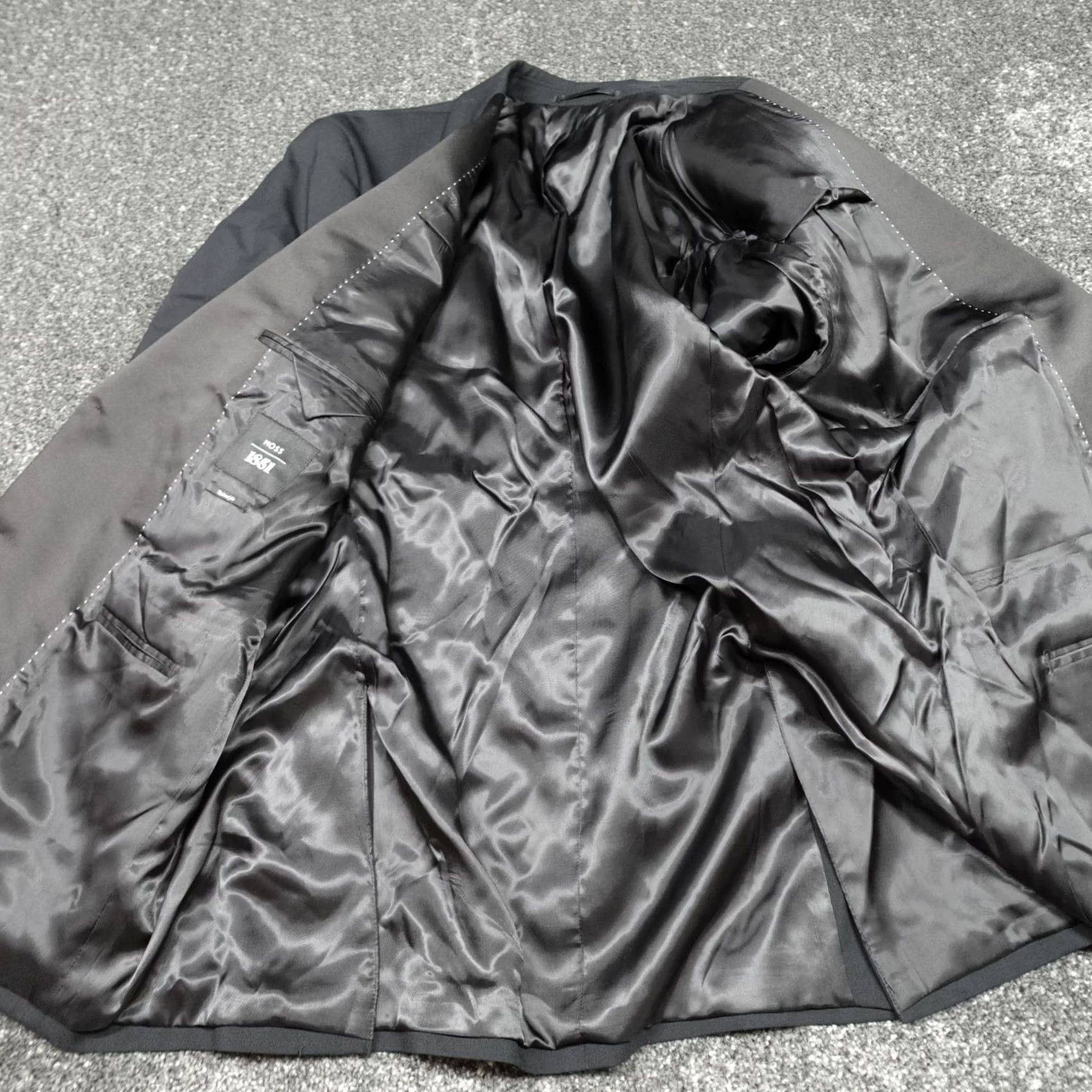 Vintage moss Blazer Jacket Men's Size 44R Black Wool Poly Tailored Fit Dinner Size 44R - 5 Thumbnail