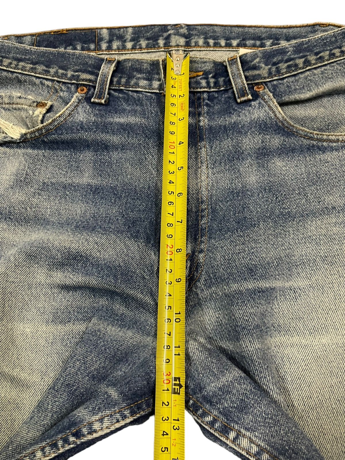 Levi's Vintage 70s Levis 517 Bootcut Blue Wash Distress Jeans Size US 34 / EU 50 - 13 Thumbnail