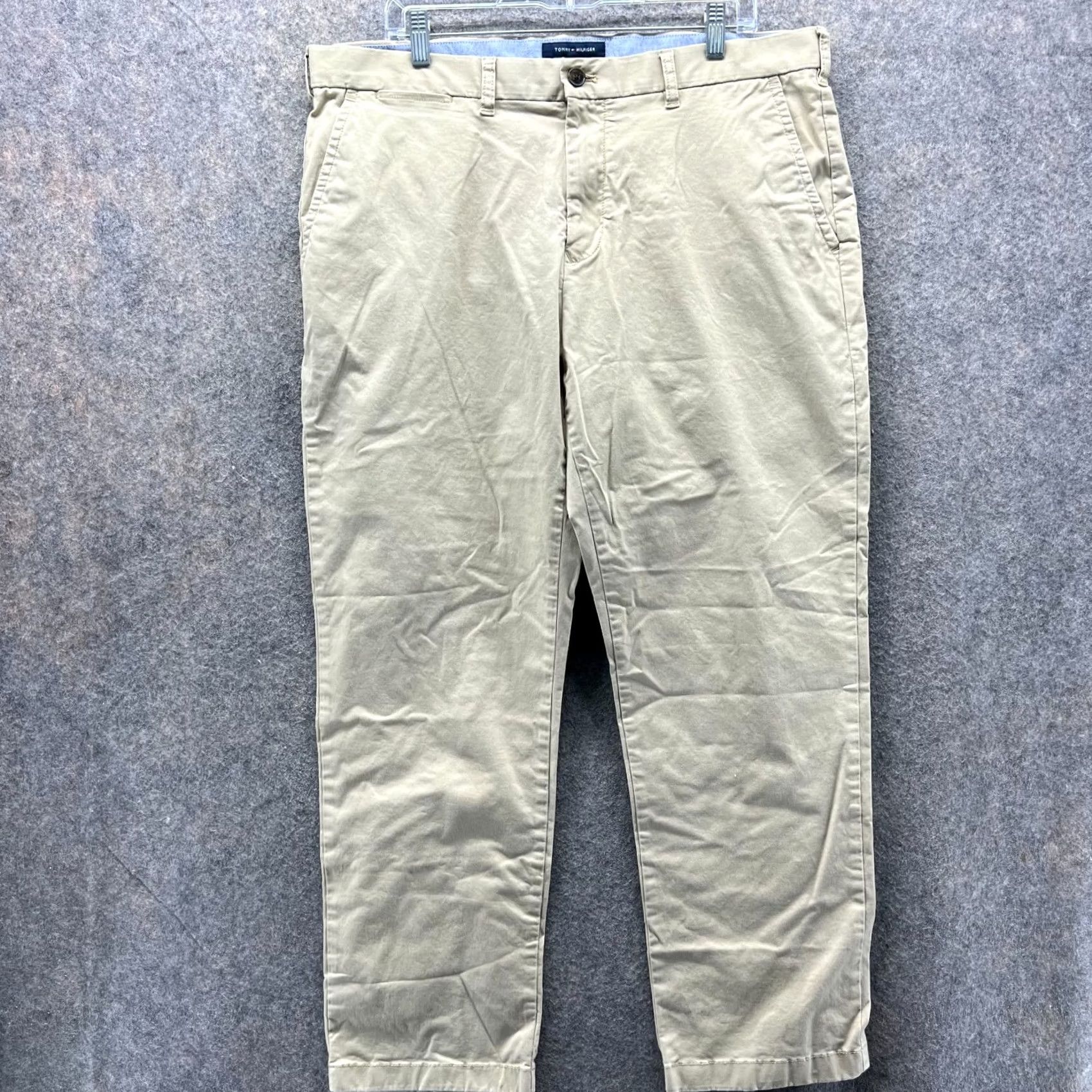 Tommy Hilfiger VINTAGE Tommy Hilfiger Pants Men 38x30 Khaki Chino Tan Beige Custom Fit Cotton Trousers Size US 38 / EU 54 - 2 Thumbnail