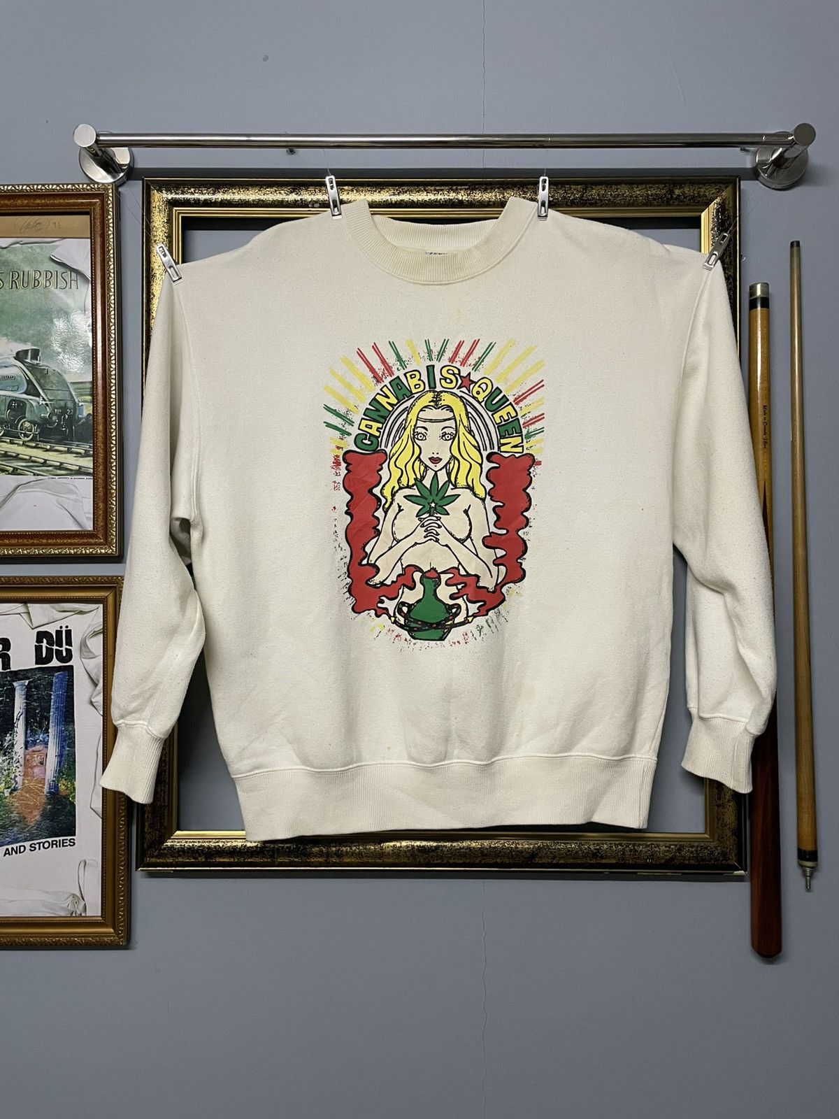 Designer × Japanese Brand × Vintage Vintage 90s Designer Zeky Cannabis Queen Aura Sweatshirt Size US L / EU 52-54 / 3 - 1 Thumbnail