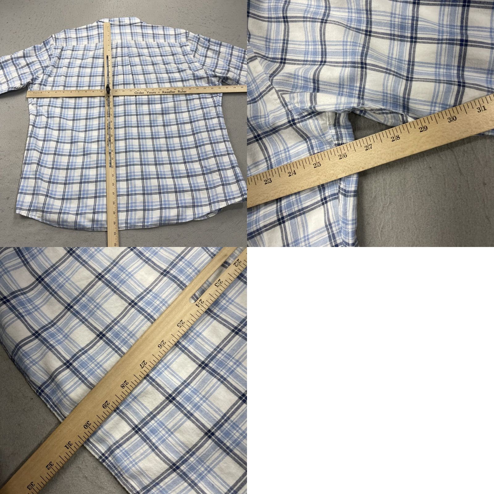 Peter Millar Peter Millar Shirt Mens XL Blue White Plaid Cotton Flannel Casual Button-Up Vintage No Size US XL / EU 56 / 4 - 8 Thumbnail