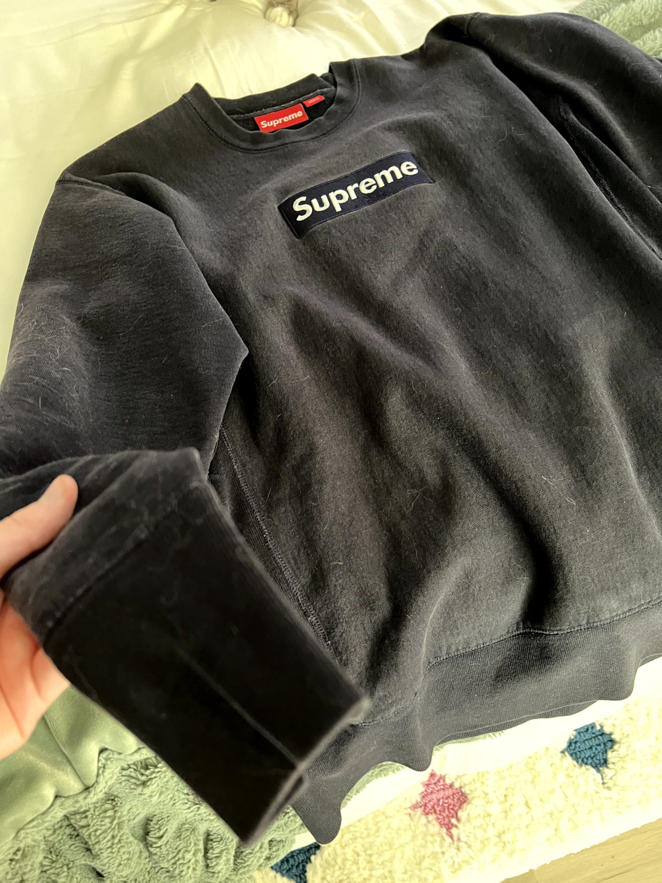 Supreme 2003 Navy Box Logo Crewneck Size US M / EU 48-50 / 2 - 7 Thumbnail