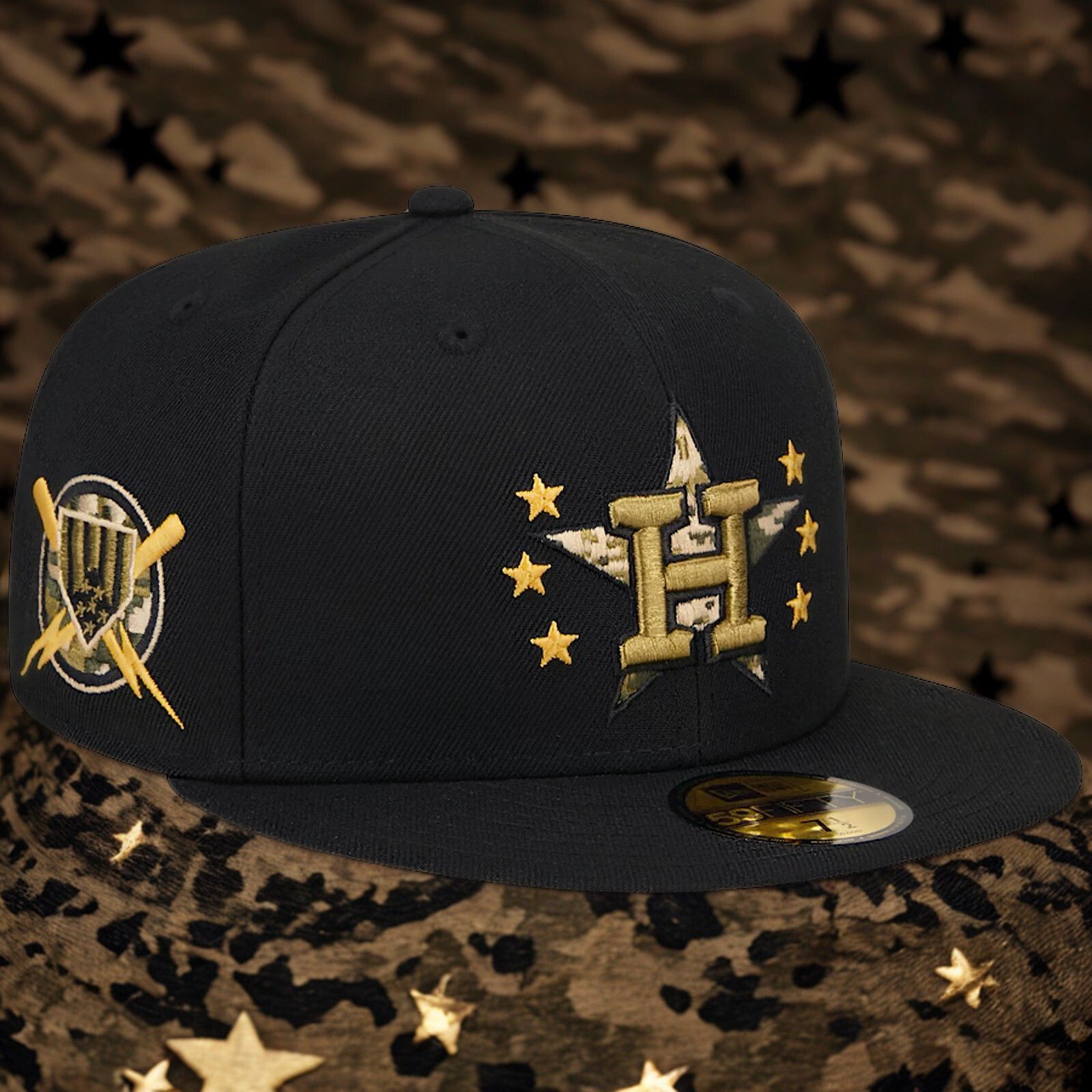 New Era Houston Astros New Era Day Camo 59FIFTY Fitted Hat 6 7/8 Size ONE SIZE - 9 Thumbnail