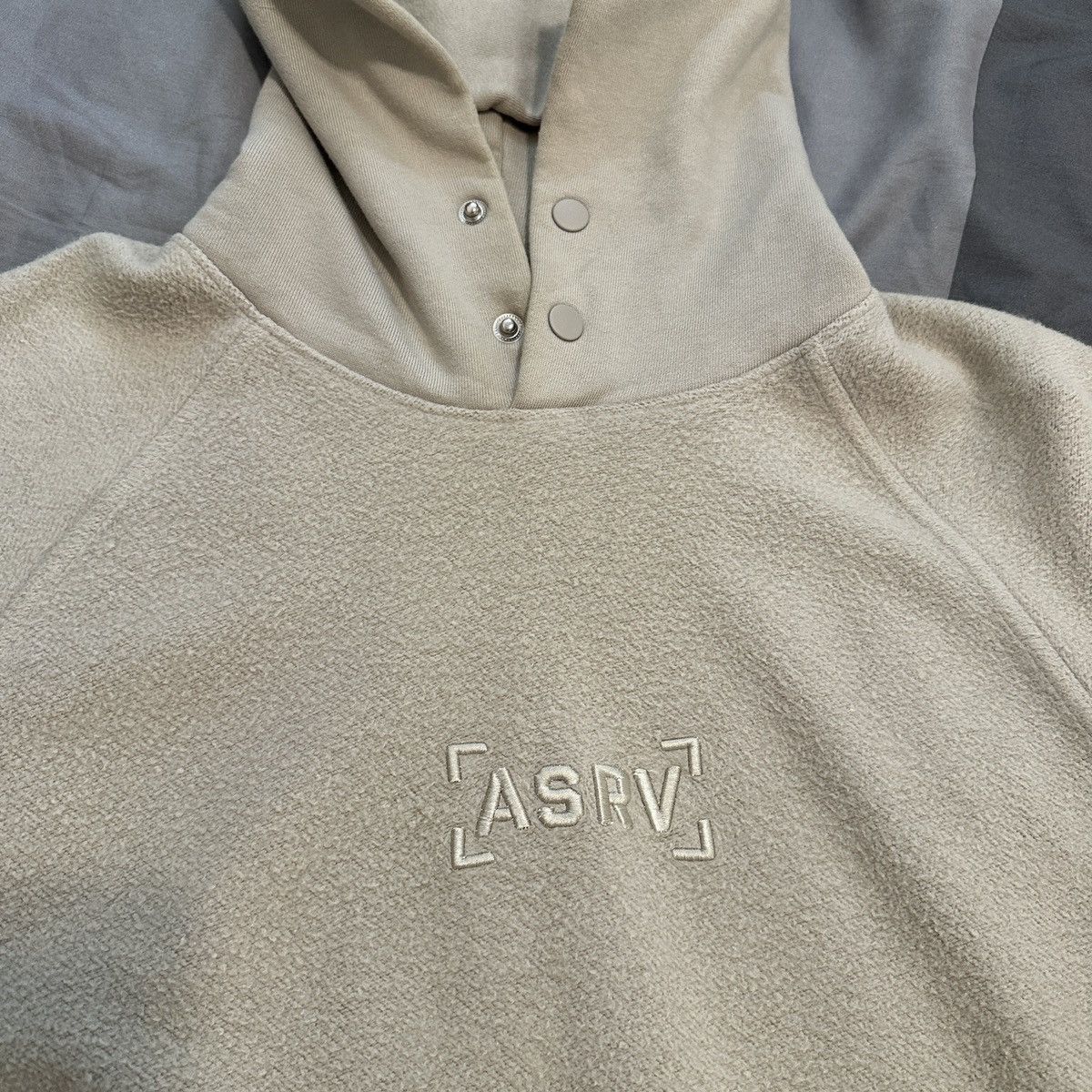 ASRV ASRV 0234. Reverse Knit Hoodie V2 - Sand Smoke Size US M / EU 48-50 / 2 - 3 Thumbnail