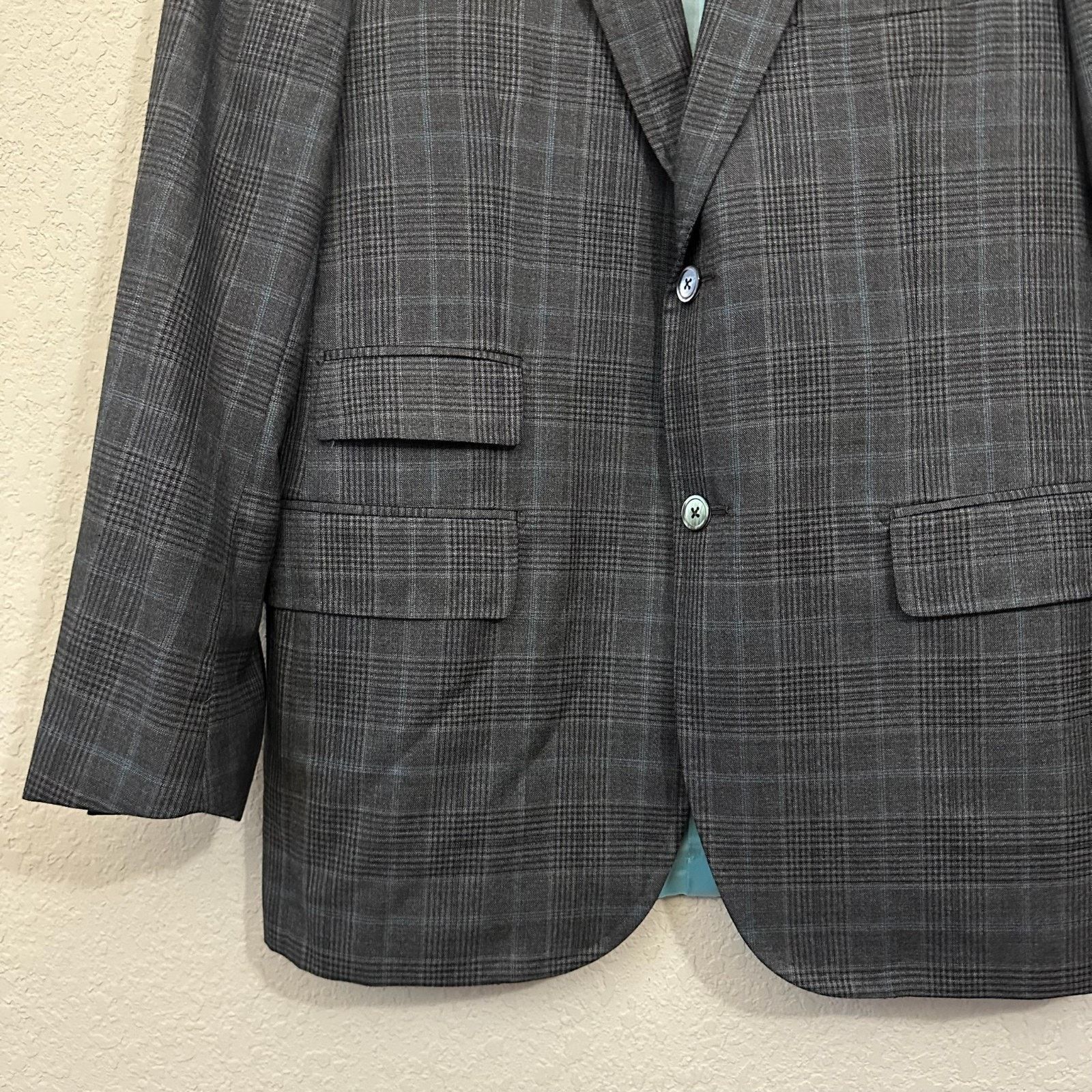 Isaia ISAIA Napoli Base V Blazer Plaid 140s Delain Selection Wool Size 52R - 4 Thumbnail