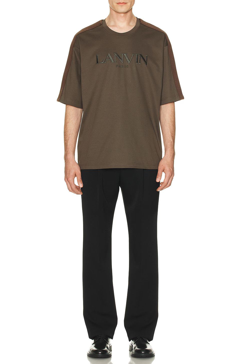 Lanvin o1s22i1n1024 Curb Branded Stripes Logo T-Shirt Size US M / EU 48-50 / 2 - 5 Thumbnail