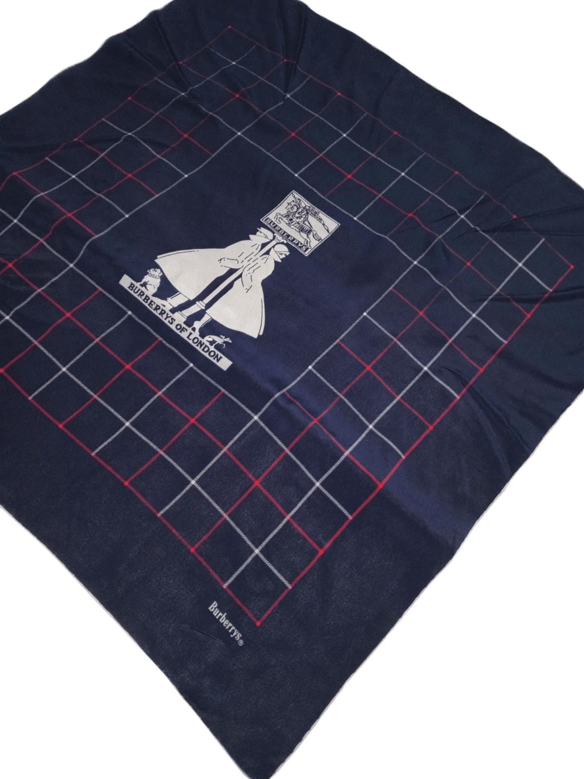 Burberry BURBERRY BB LONDON Novacheck Plaid Vintage Blue Silk Scarf Size ONE SIZE - 3 Thumbnail