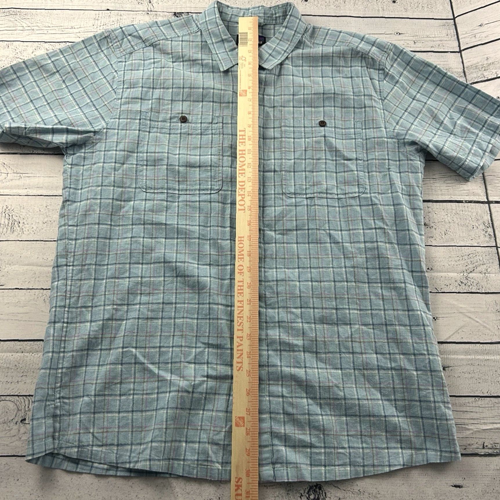 Patagonia Patagonia Backstep Plaid Hemp Short Sleeve Button Front Shirt Men's Large Blue Size US L / EU 52-54 / 3 - 3 Thumbnail
