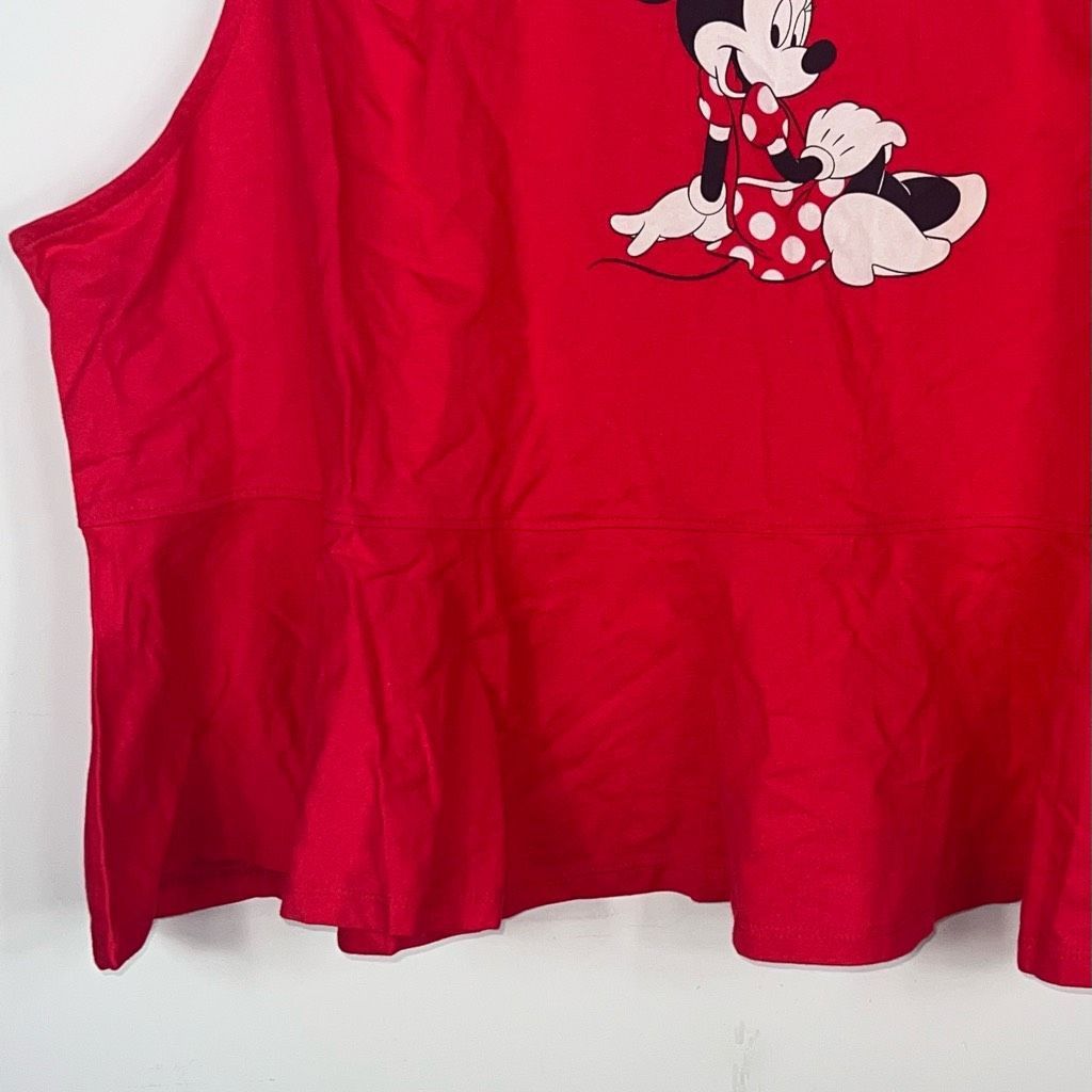 Disney Disney Parks Minnie Mouse Collard Sleeveless Shirt in Red (3X) Size 3XL / US 20-22 - 3 Thumbnail