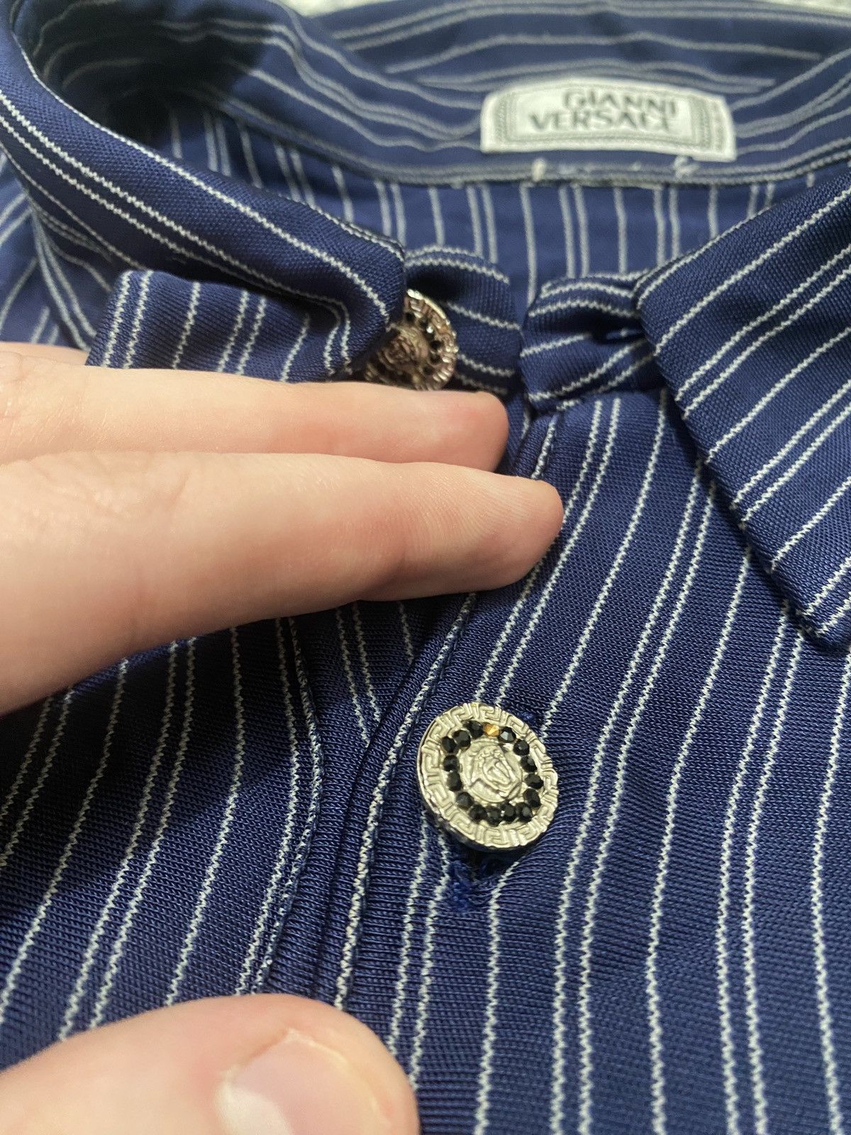 Other Vintage gianni versace luxury rare stripped polo shirt Size US XS / EU 42 / 0 - 7 Thumbnail