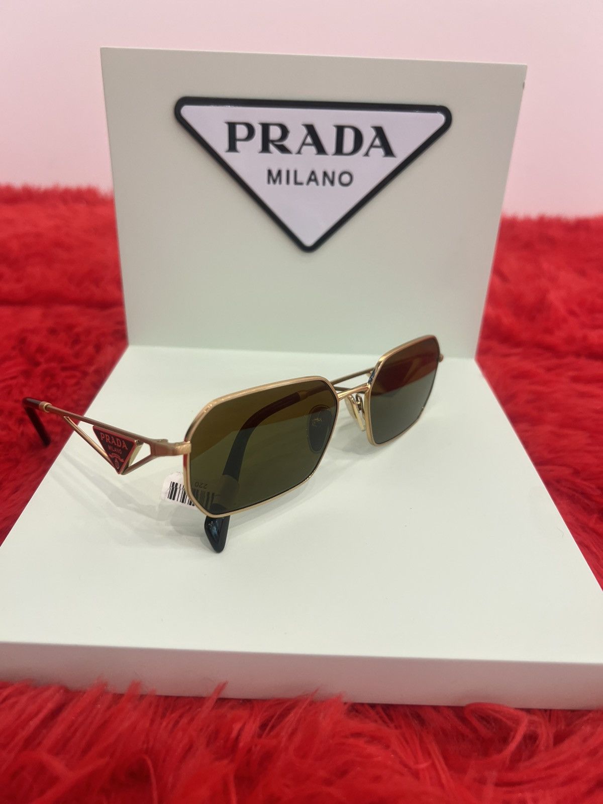 Prada Prada Gold Sunglasses Size ONE SIZE - 1 Thumbnail