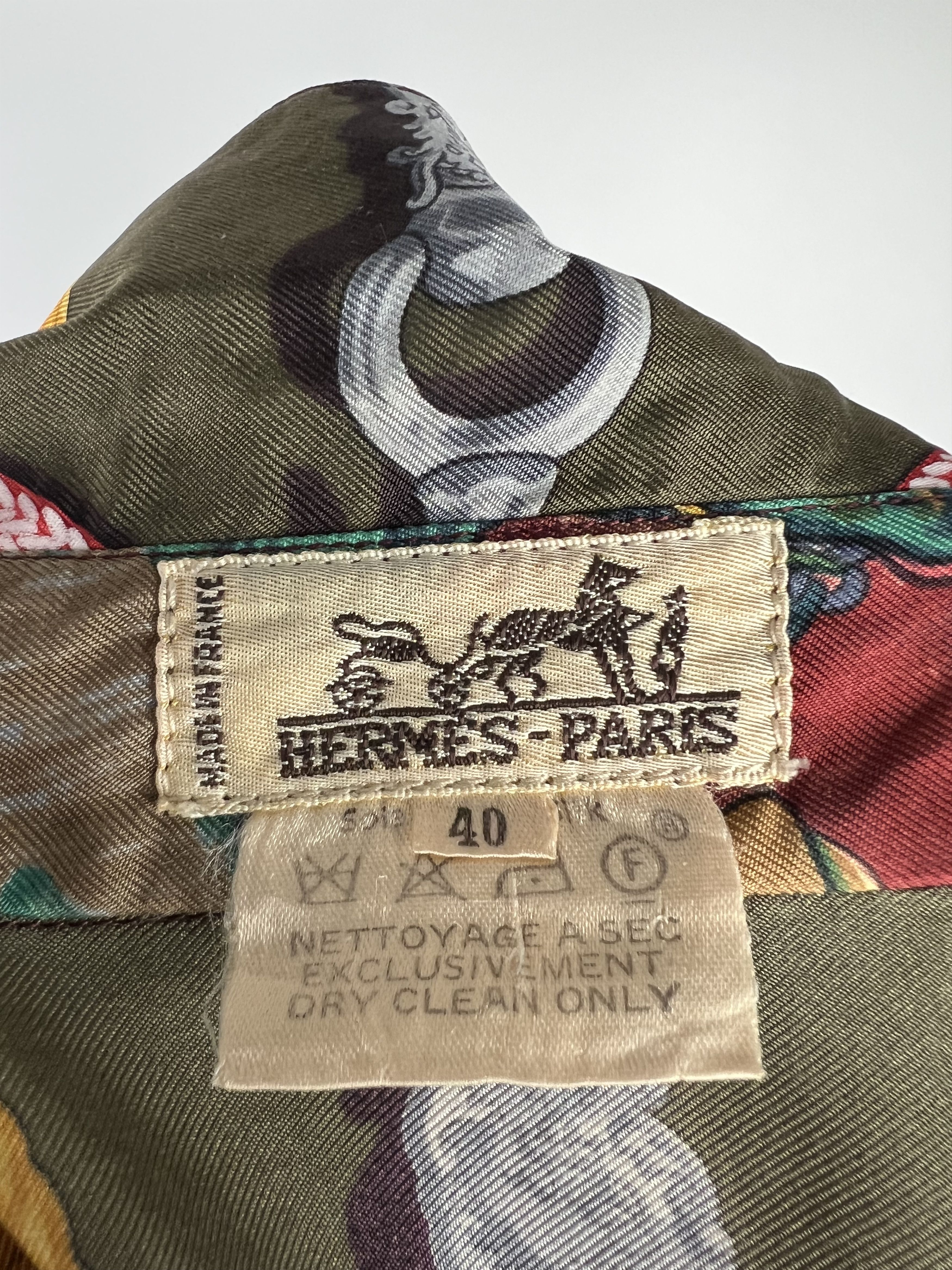 Hermes Hermès Ultra Rare Vintage Silk Button Up Shirt Size 40 Size M / US 6-8 / IT 42-44 - 20 Thumbnail