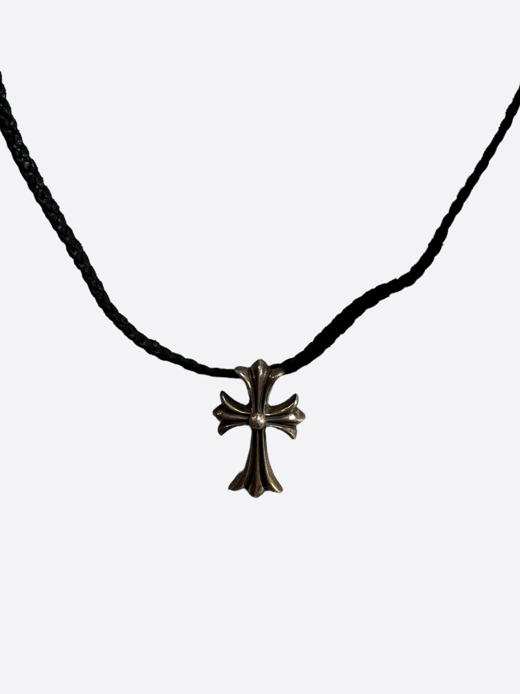 Chrome Hearts Chrome Hearts Black Braided Leather Cross Necklace Size ONE SIZE - 3 Thumbnail