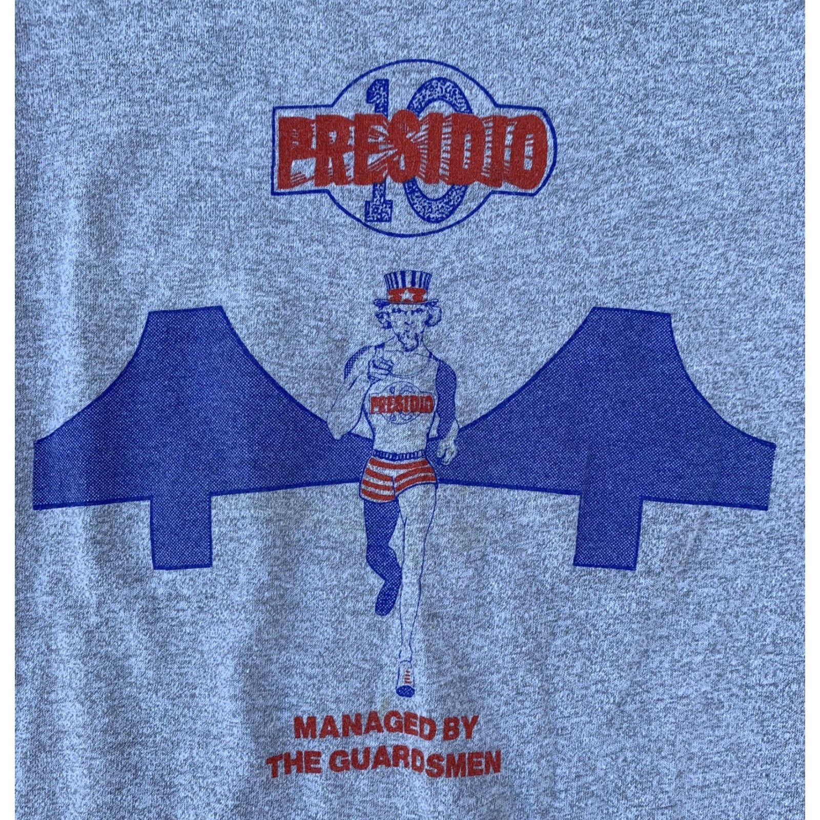 Vintage Vintage Screen Stars Presidio 10 Managed By The Guardsmen T-Shirt 1980s L Gray Mens Graphic Tee Short Sleeve Made in USA Size US L / EU 52-54 / 3 - 7 Thumbnail