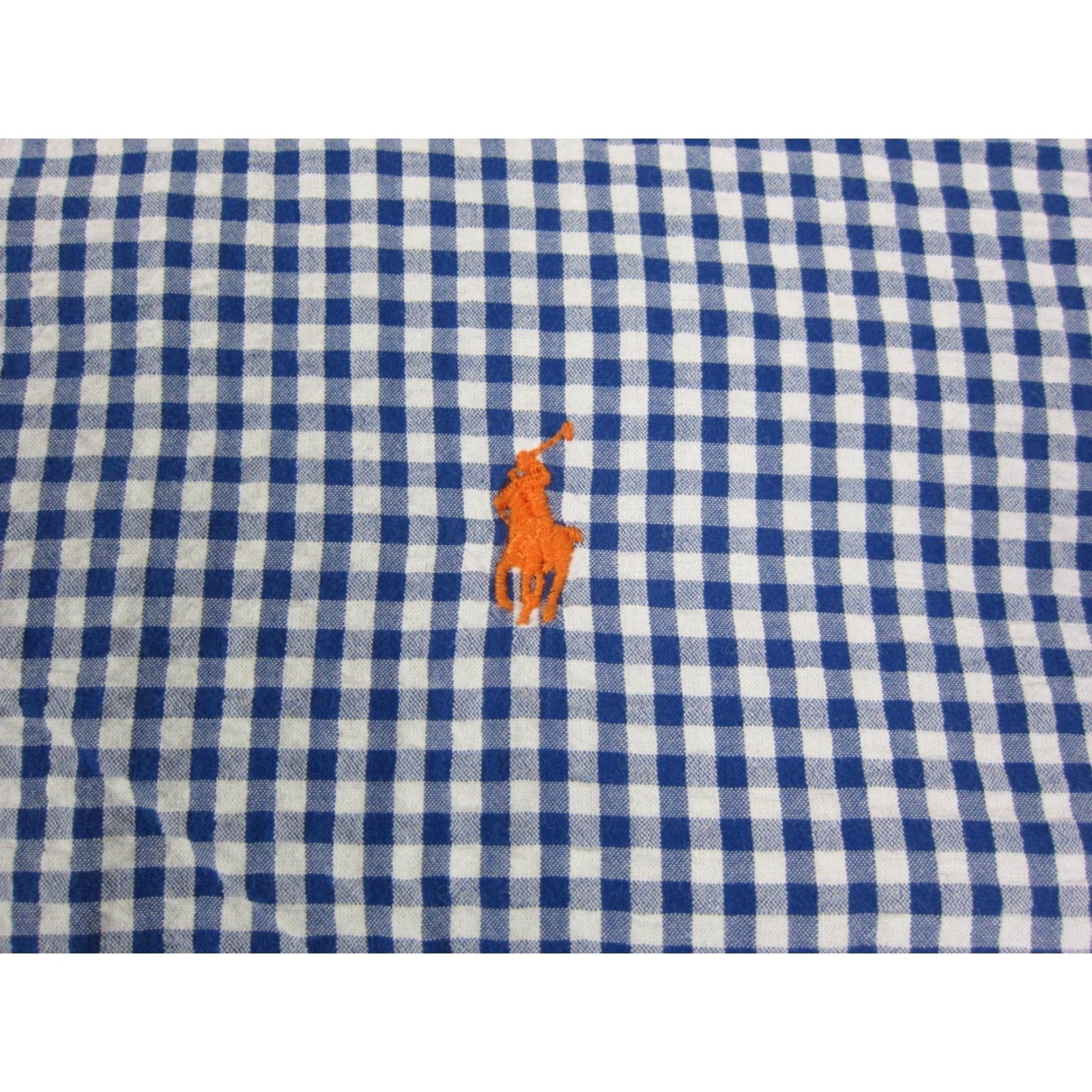 Polo Ralph Lauren Ralph Lauren Shirt XL Blue Orange Pony Check Gingham Mens Button-Up Short Sleeve Collared Polo Shirt Classic Fit Clothing Size US XL / EU 56 / 4 - 4 Thumbnail