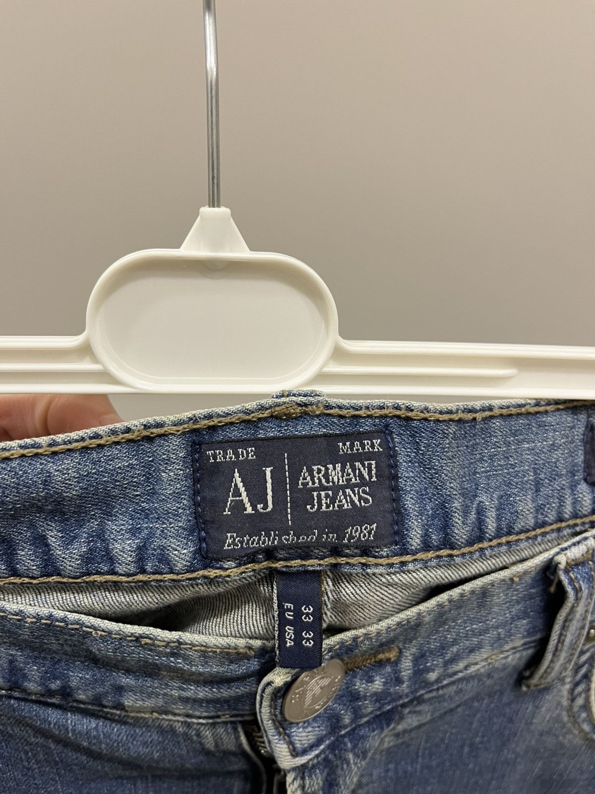 Armani Vintage ARMANI JEANS Wide Leg Baggy Distressed Washed Pants Size US 33 - 7 Thumbnail