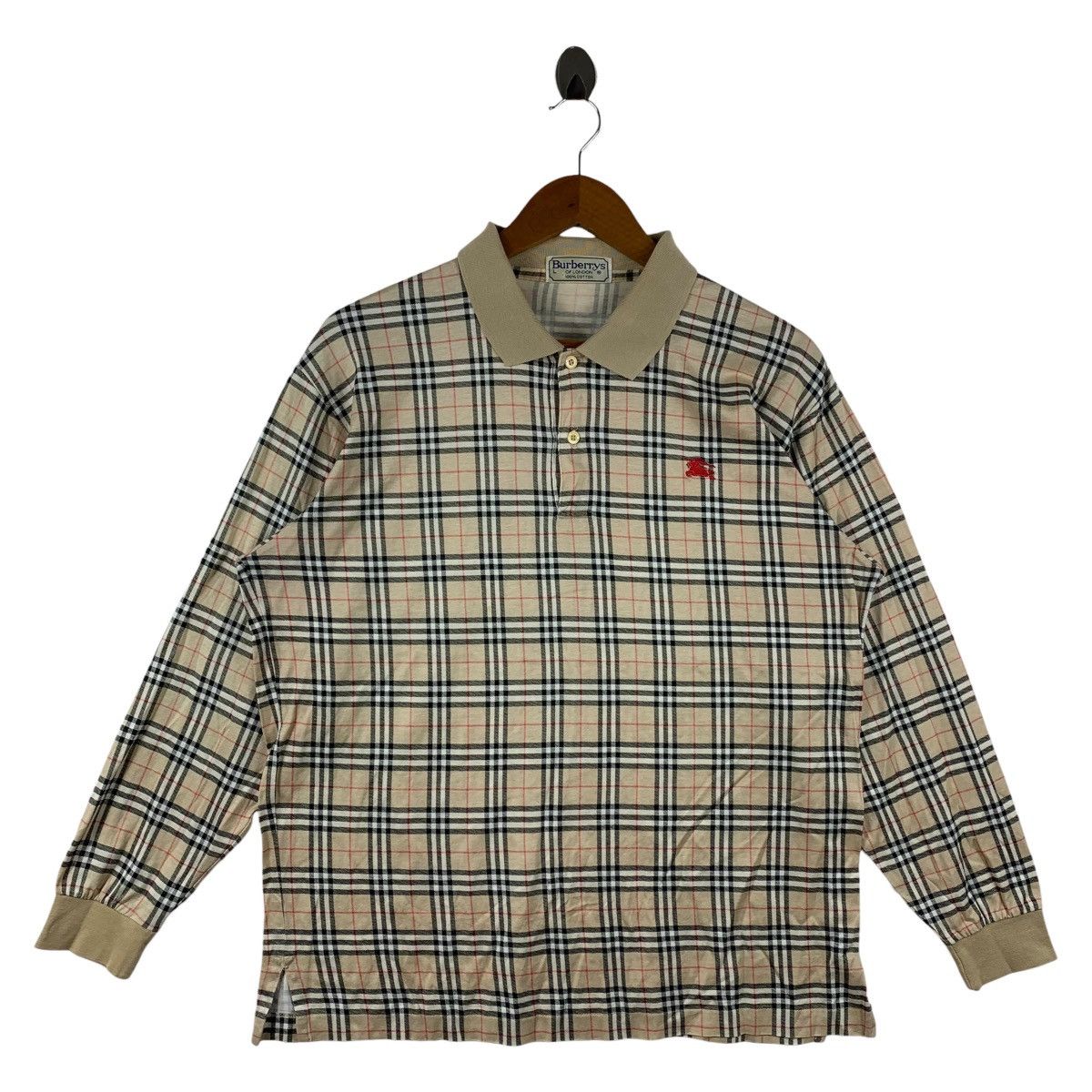 Burberry BURBERRY London nova check collar design long sleeve polotee Size US M / EU 48-50 / 2 - 1 Thumbnail