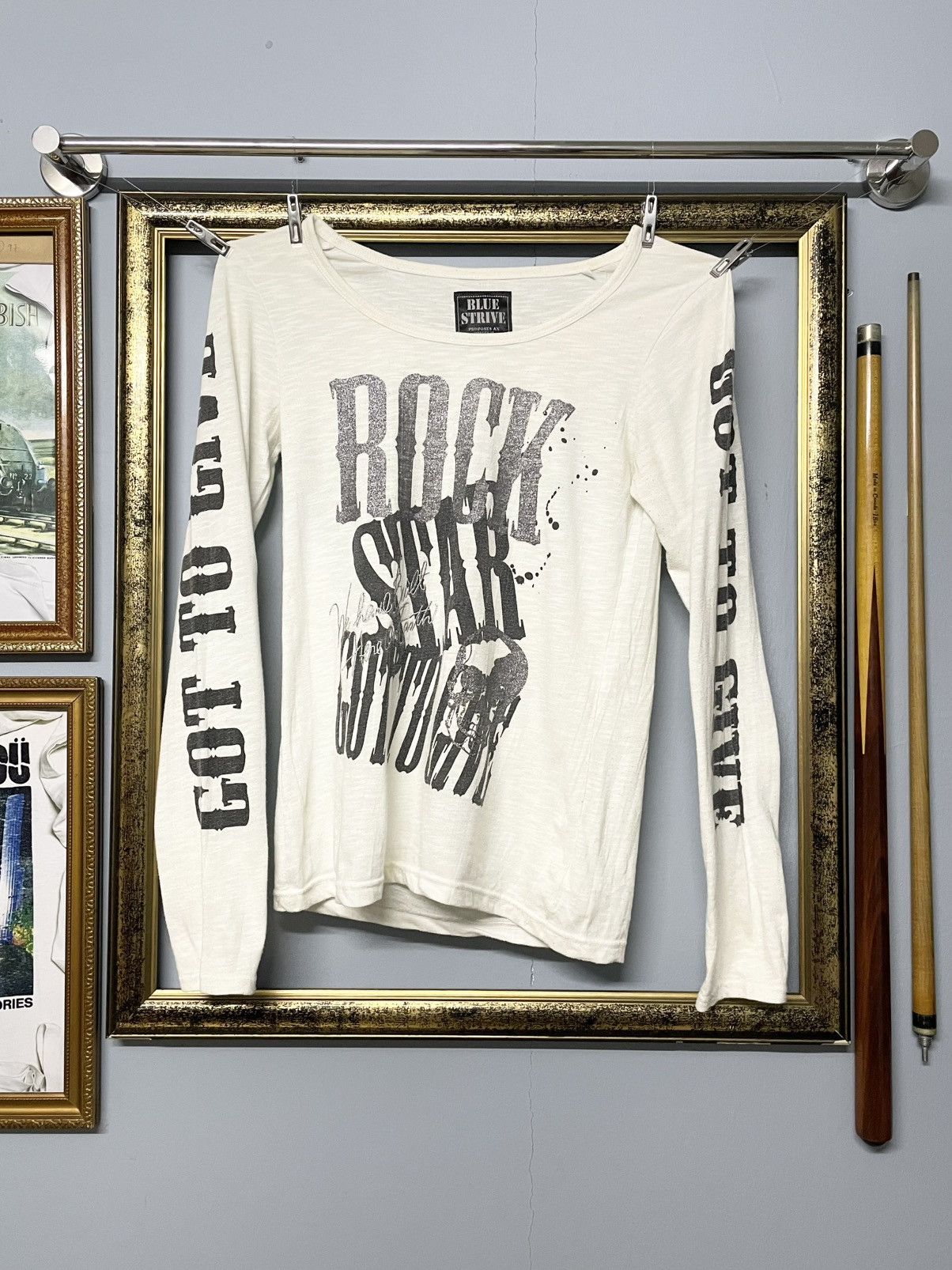 Hysteric Glamour Vintage 90s Japan Designer Blue Strive Rock Start Skull Tee Size US XS / EU 42 / 0 - 1 Thumbnail