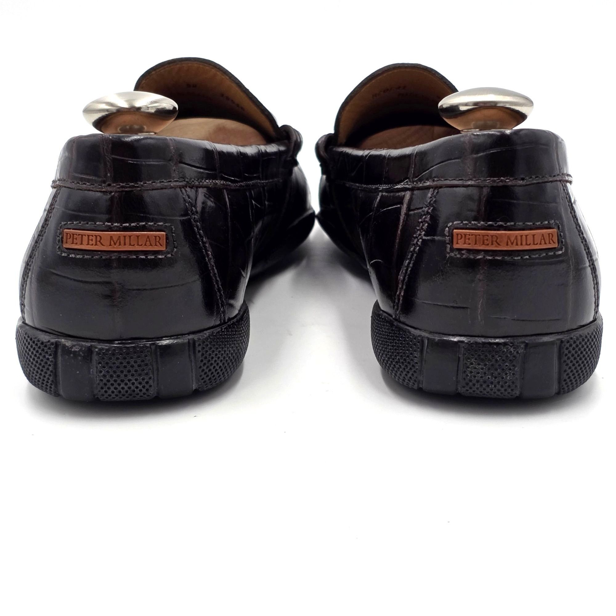 Peter Millar NEW Peter Millar Dark Brown Crocodile Embossed Leather Loafe Size US 9 / EU 42 - 5 Thumbnail