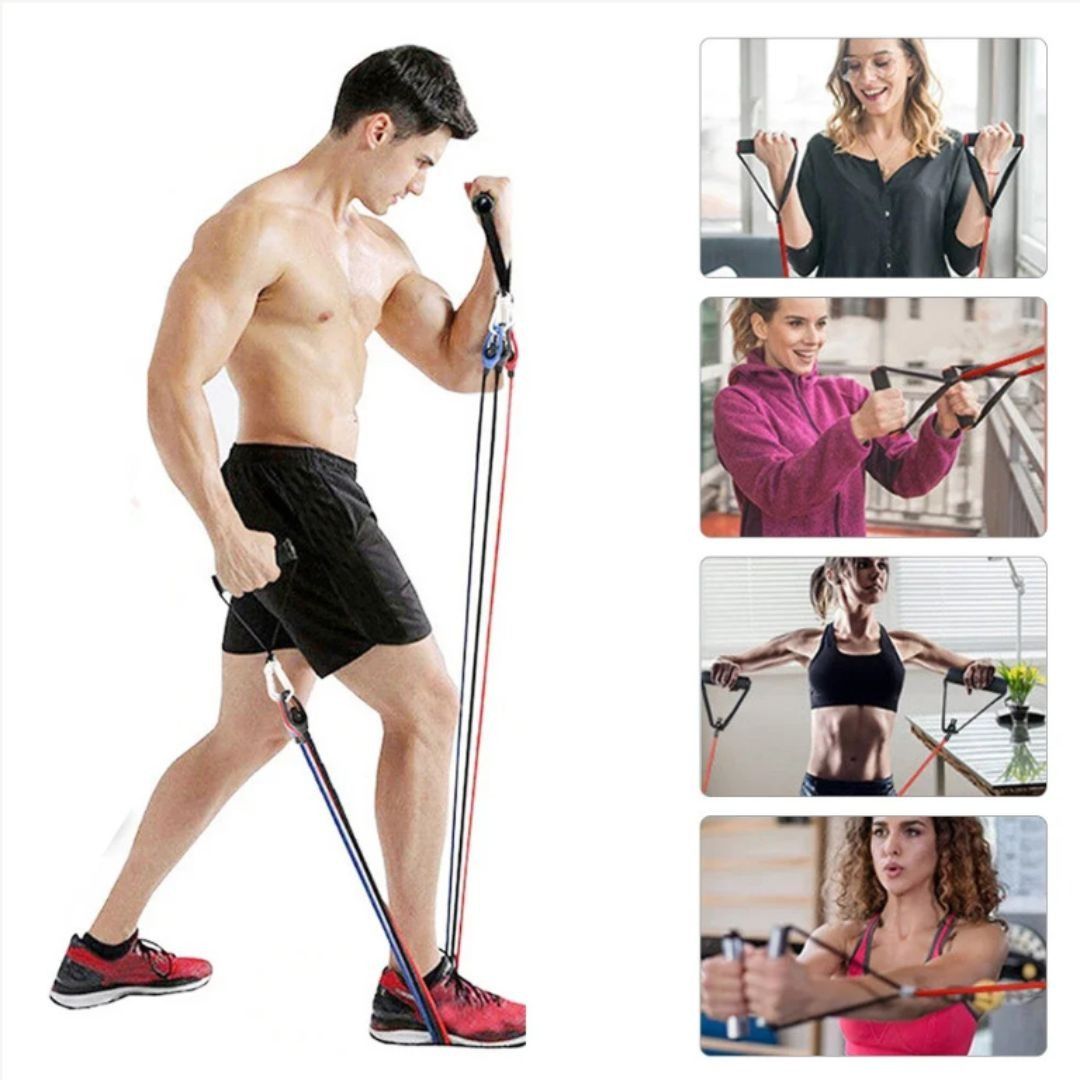 Other Resistance Bands Set 11-Piece Full Body Home Workout Kit Size ONE SIZE - 7 Thumbnail