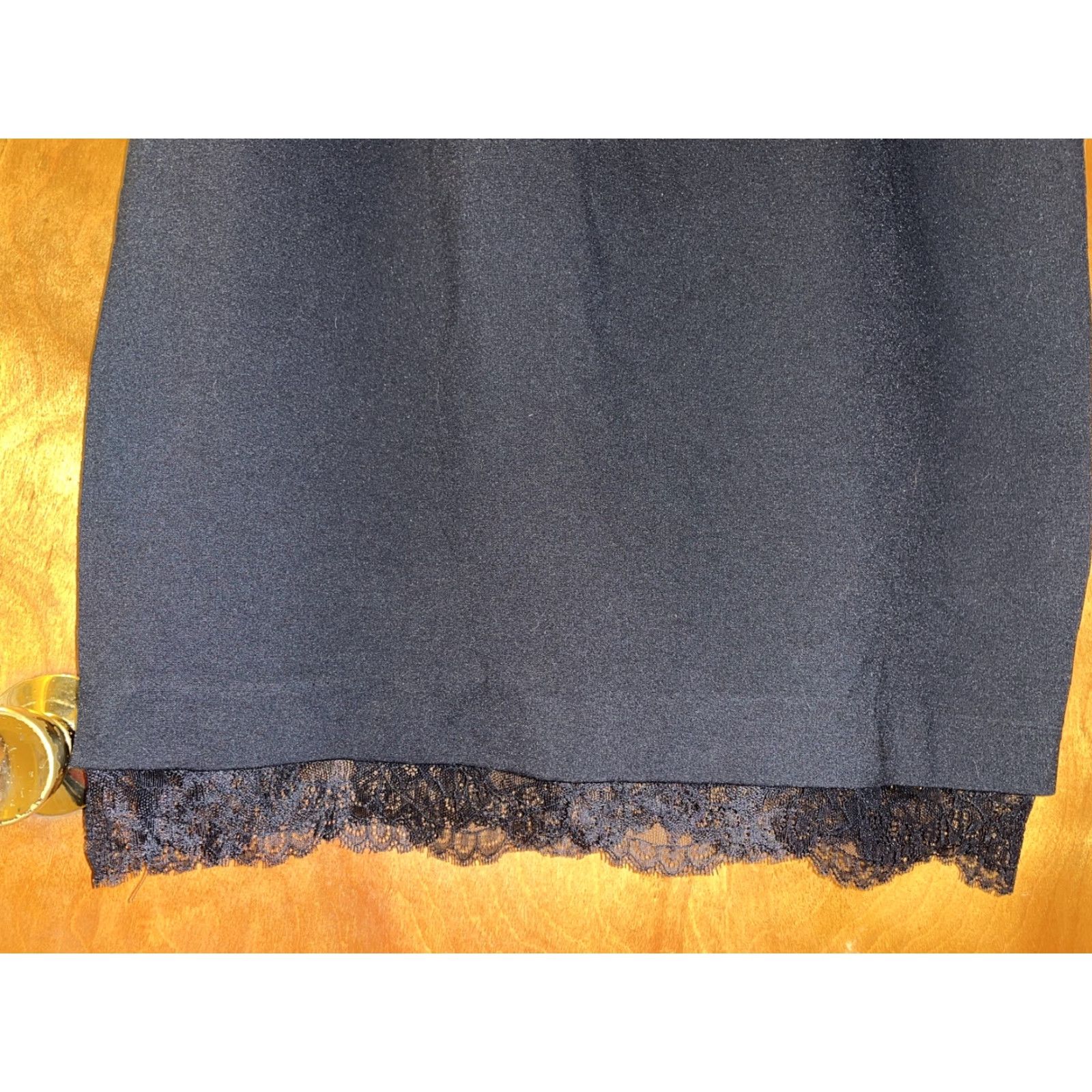 Vintage Olivia & Grace Women's Pencil Skirt Size L Black Pull On Stretch Lace Accent NWT Size 36" / US 14 / IT 50 - 5 Thumbnail