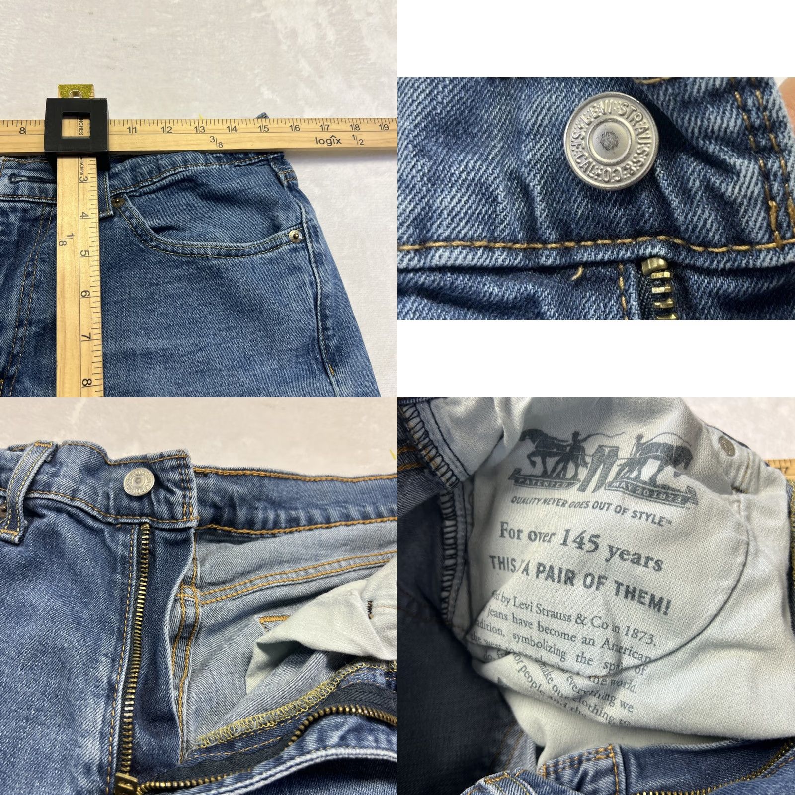 Levi's Levi’s 514 Jeans Men 30x29 Blue Medium Wash Straight Fit Denim Classic Rise Mid Zip Button Size US 30 / EU 46 - 8 Thumbnail