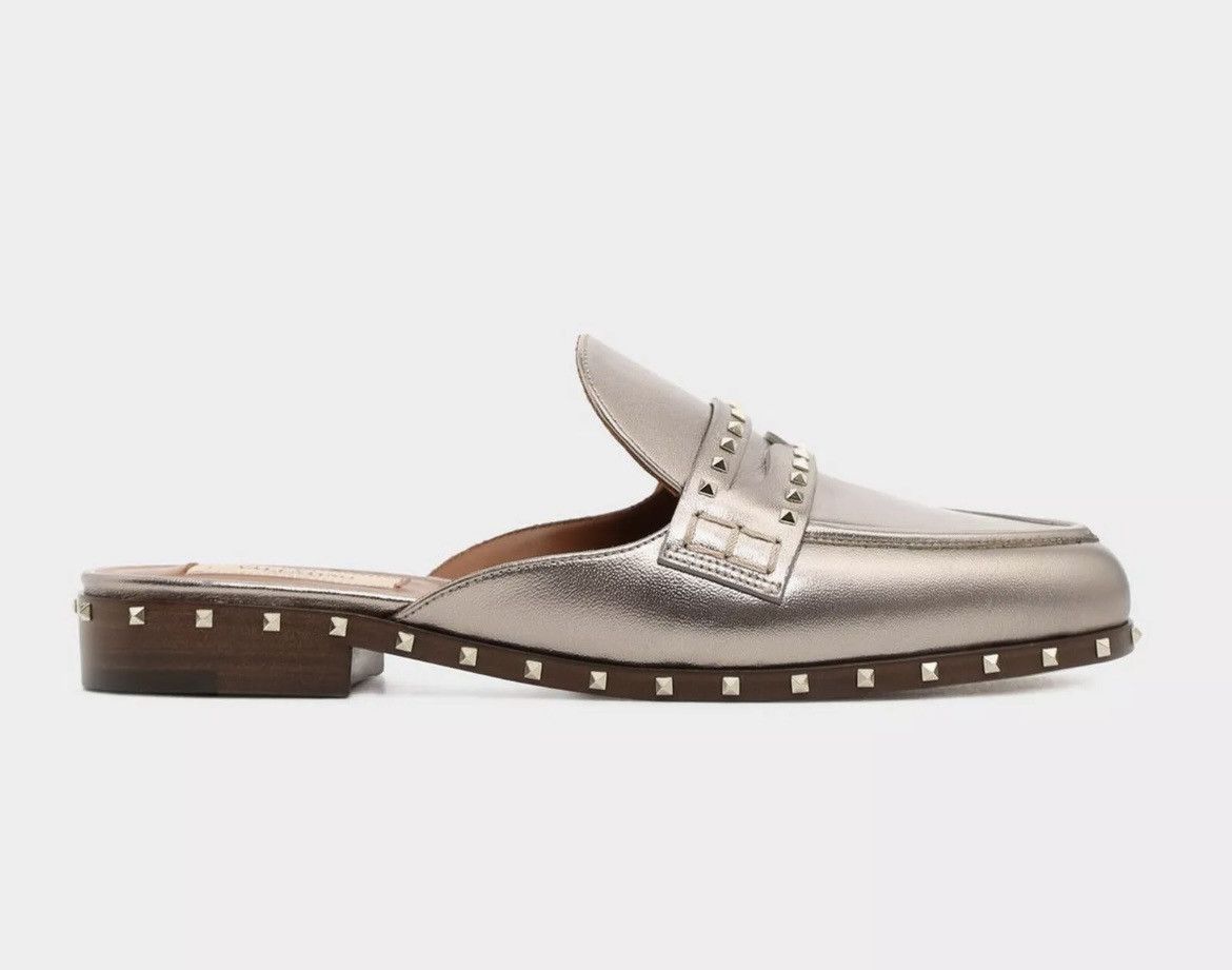 Valentino Soul Rockstud Metallic Mules Size US 6 / IT 36 - 2 Thumbnail