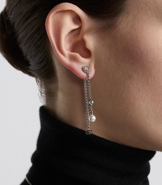 Dior Dior PETIT CD TREASURE EARRINGS Silver-Finish Metal Size ONE SIZE - 4 Thumbnail