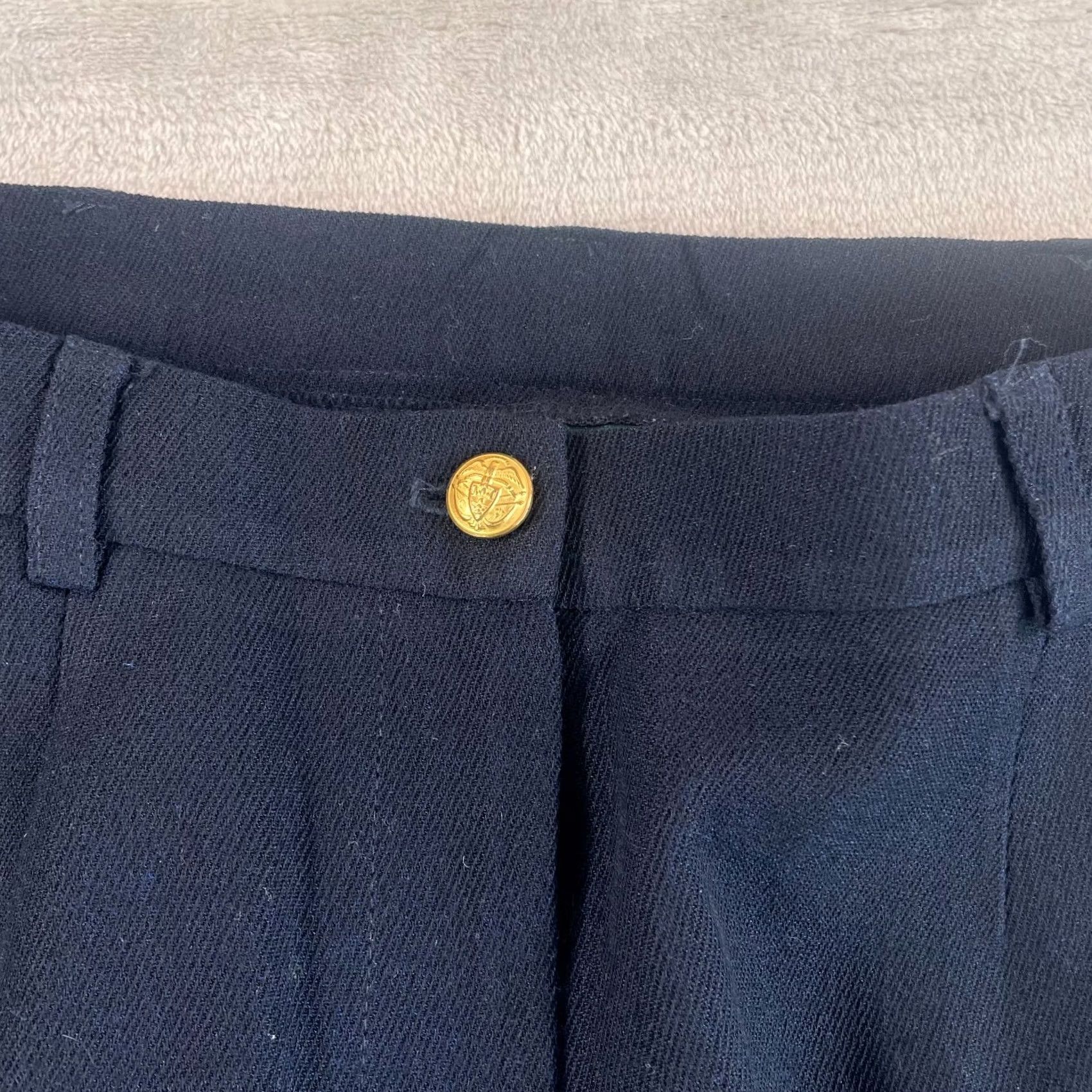 Ralph Lauren VINTAGE Lauren Ralph Lauren LRL Wide Leg Trouser Pants Women 6 Navy Gold Button Size 28" / US 6 / IT 42 - 2 Thumbnail