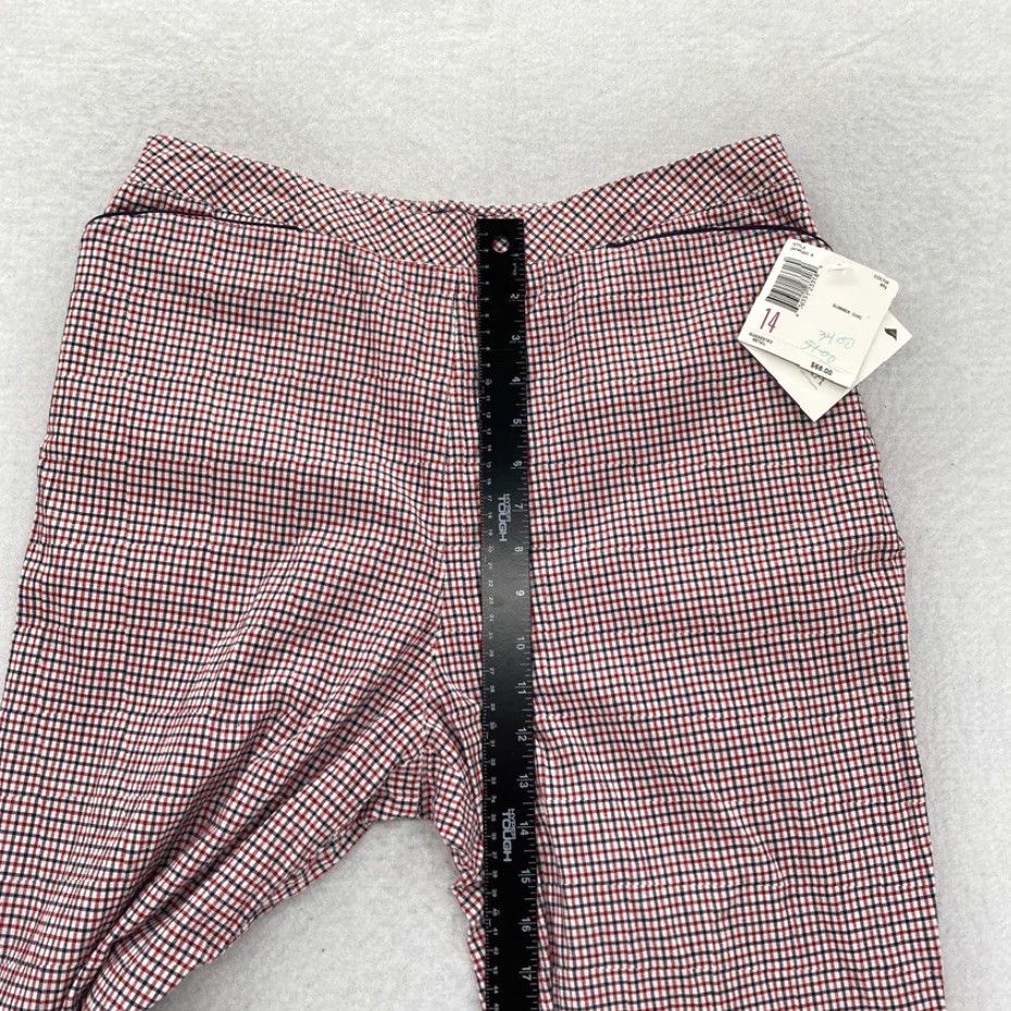Liz Claiborne Liz Claiborne Liz Sport Pants Women's 14 Red Plaid Lightweight Casual Regular Inseam 28 in Front Flat Front Stretch Pockets NWT Size 36" / US 14 / IT 50 - 7 Thumbnail