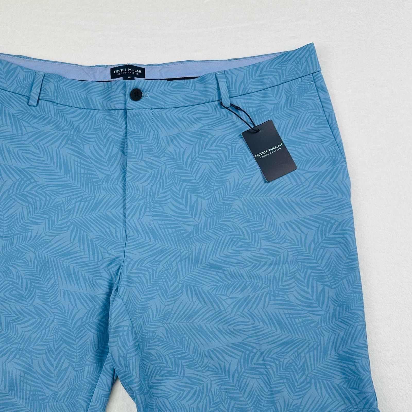 Peter Millar Peter Millar Crown Craft Mens 40 Blue Surge Palm Golf Shorts Size US 40 / EU 56 - 3 Thumbnail