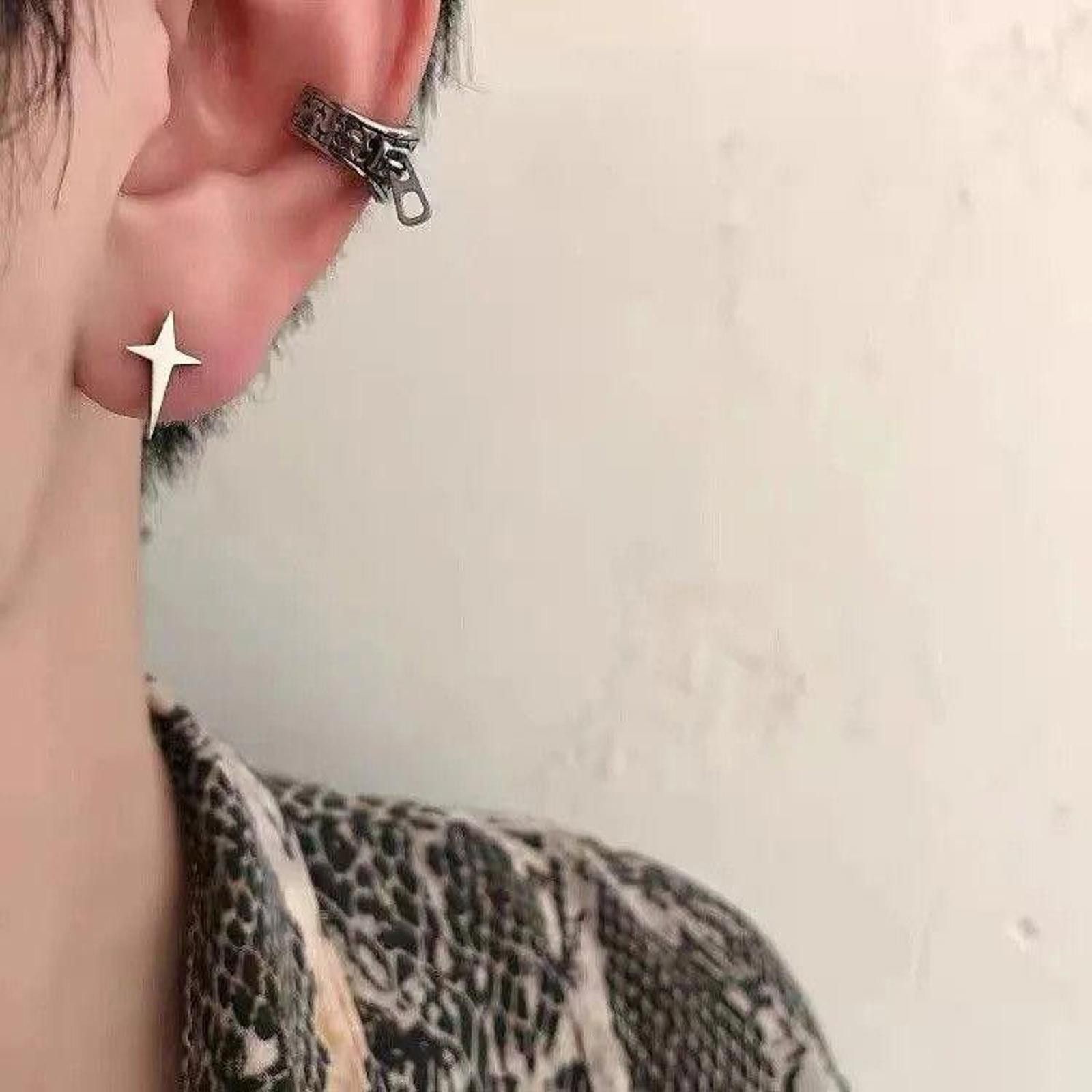 Jewelry STAR Stud 925 Silver Earrings Size ONE SIZE - 3 Thumbnail