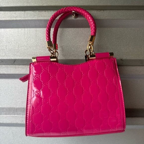Bebe NWT BEBE DANA MONOGRAM TOP HANDLE CROSSBODY HOT PINK BAG W C Size ONE SIZE - 6 Thumbnail