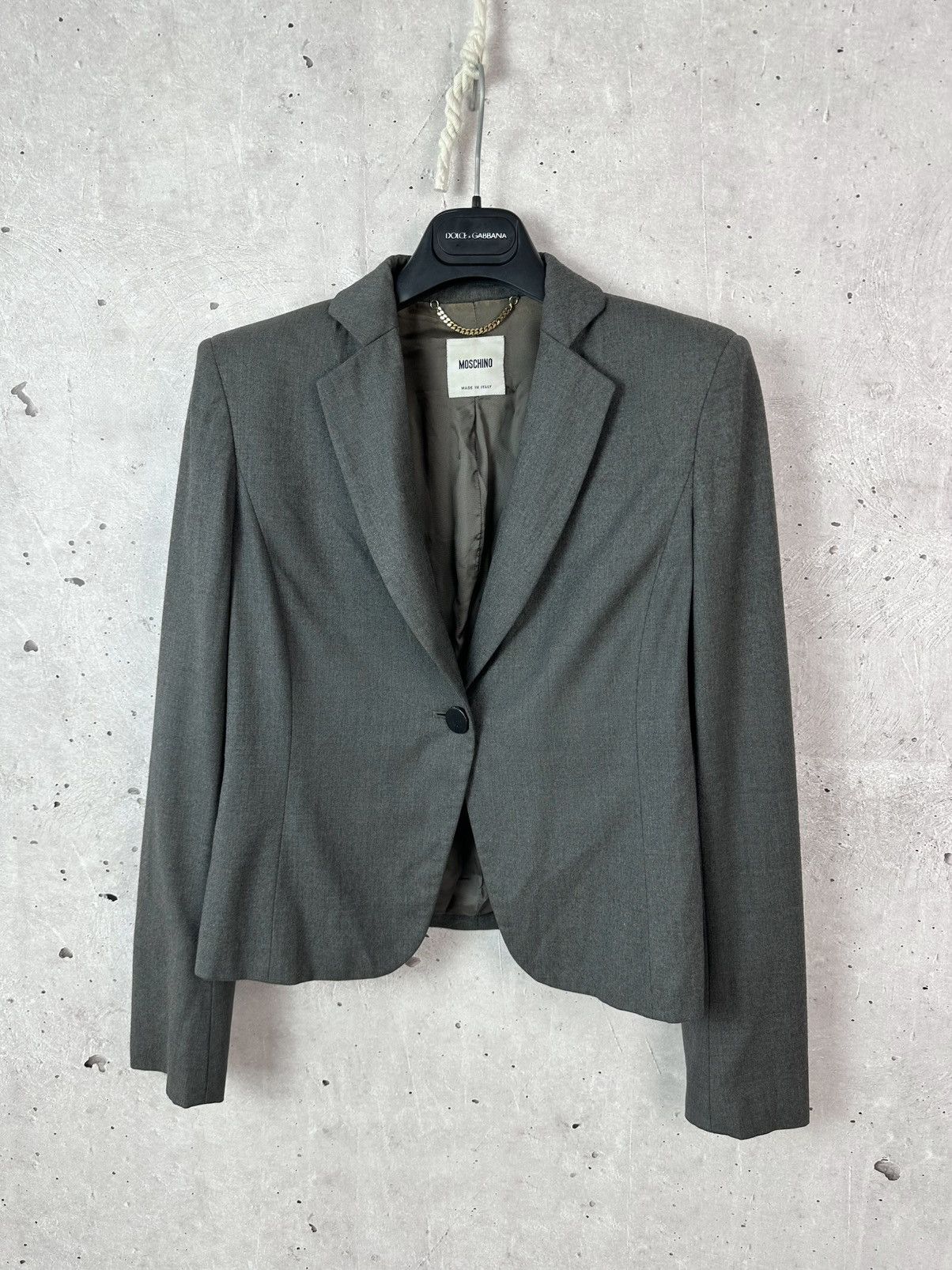 Moschino Vintage Moschino Made in Italy Wool Grey Blazer Jacket Size M / US 6-8 / IT 42-44 - 1 Thumbnail