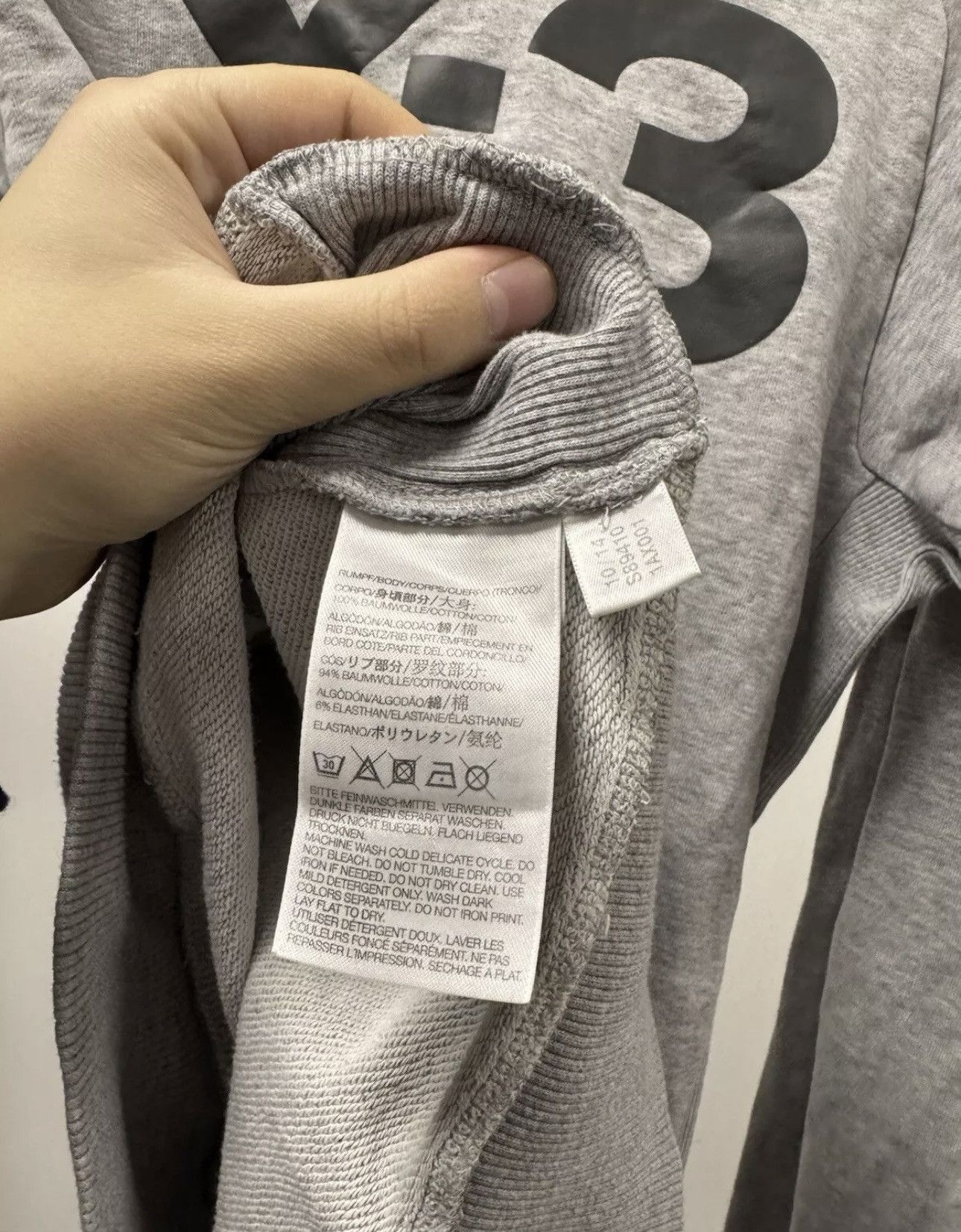 Adidas × Y-3 × Yohji Yamamoto Adidas Y-3 Yohji Yamamoto Grey Sweatshirt Big Logo Size US S / EU 44-46 / 1 - 6 Thumbnail