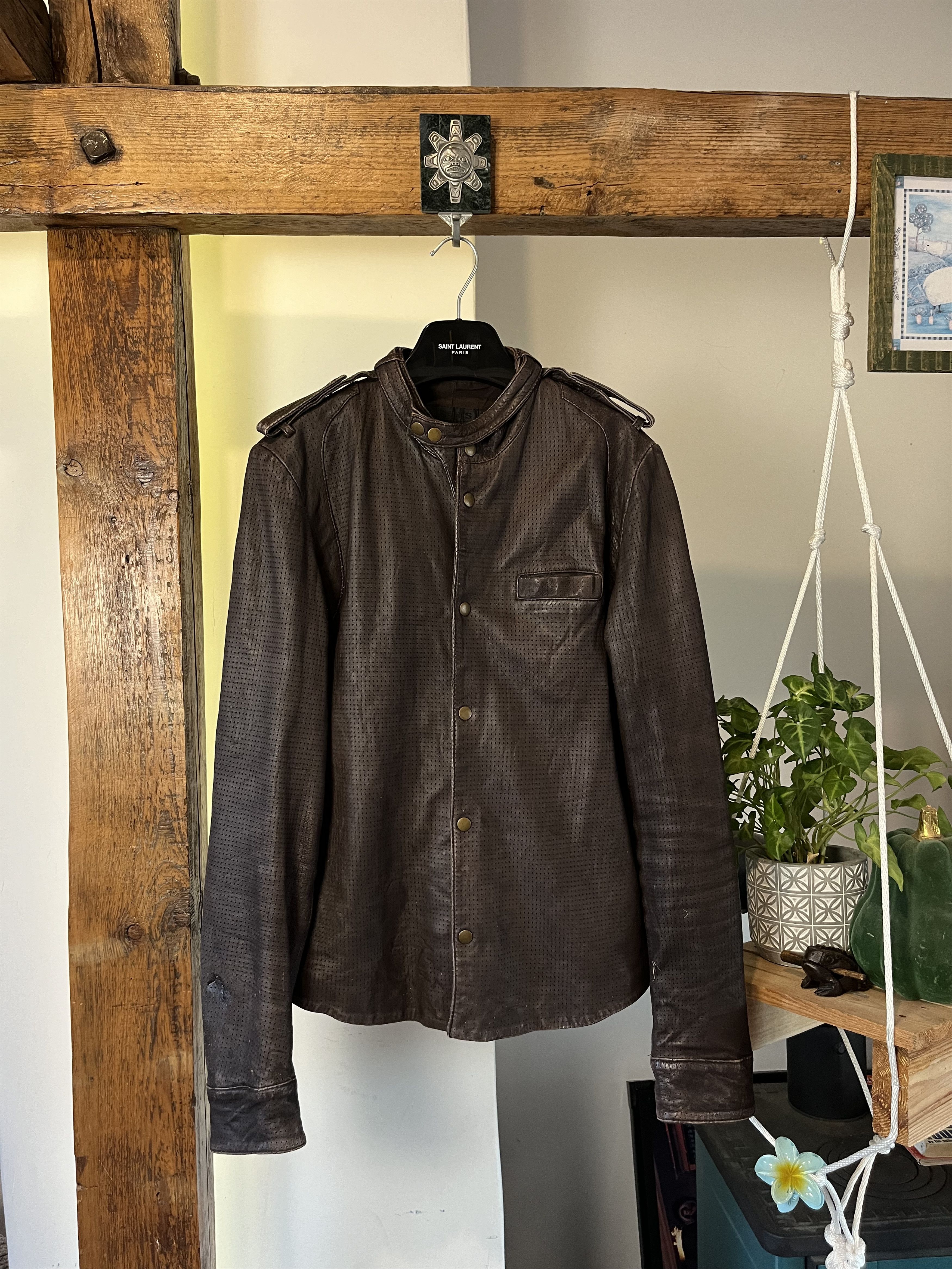 Allsaints × Vintage Vintage 07' Allsaints Perforated Leather Jacket Size US XL / EU 56 / 4 - 1 Thumbnail