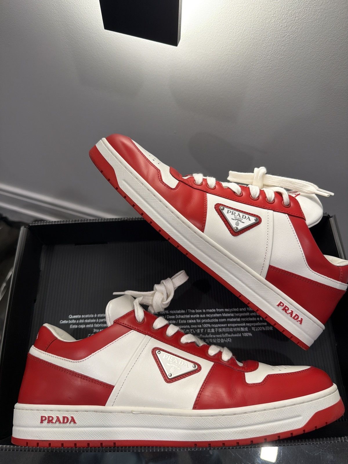 Prada Prada Downtown Red/White Size 9 -Excellent Condition Size US 9 / EU 42 - 1 Thumbnail