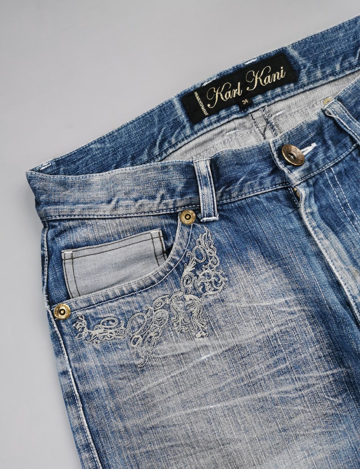 Vintage Vintage Karl Kani Embellish Denim Jeans Size US 34 / EU 50 - 7 Thumbnail