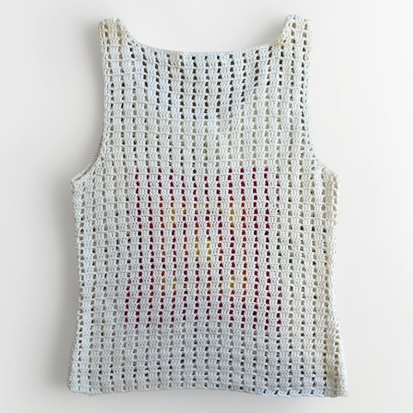 Vintage VINTAGE 90s Lucia Burns Cropped Crochet Tank White Knit Ruffle Sleeveless Regular Women S1S NWT MSRP 10 Tank Accessories: None Size S / US 4 / IT 40 - 2 Thumbnail