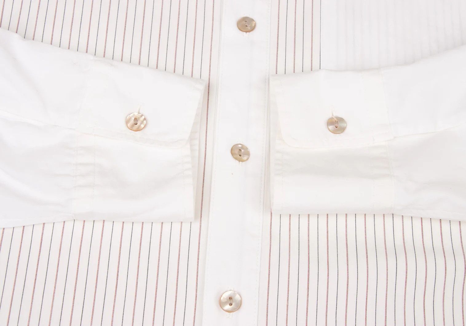 Jean Paul Gaultier Striped Panel Shirt in White, Size 48 Size US M / EU 48-50 / 2 - 7 Thumbnail