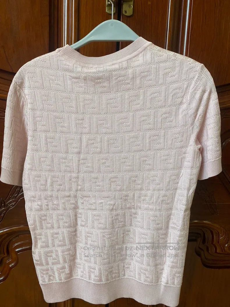 Fendi Fendi Pink Knit Short Sleeve Top Size XS / US 0-2 / IT 36-38 - 2 Thumbnail