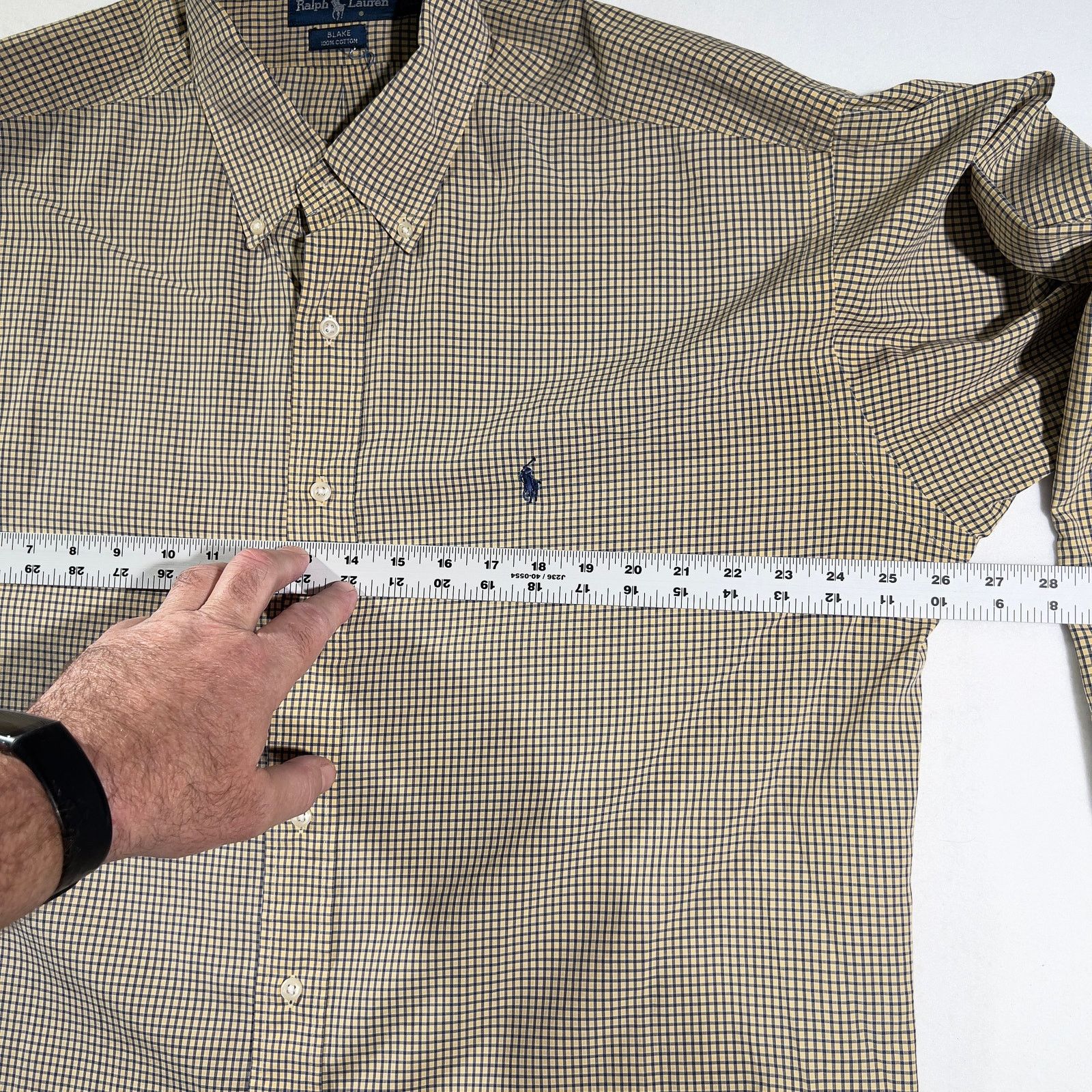 Ralph Lauren Ralph Lauren Button Shirt Blake Cut XL Yellow & Navy Check Size US XL / EU 56 / 4 - 6 Thumbnail