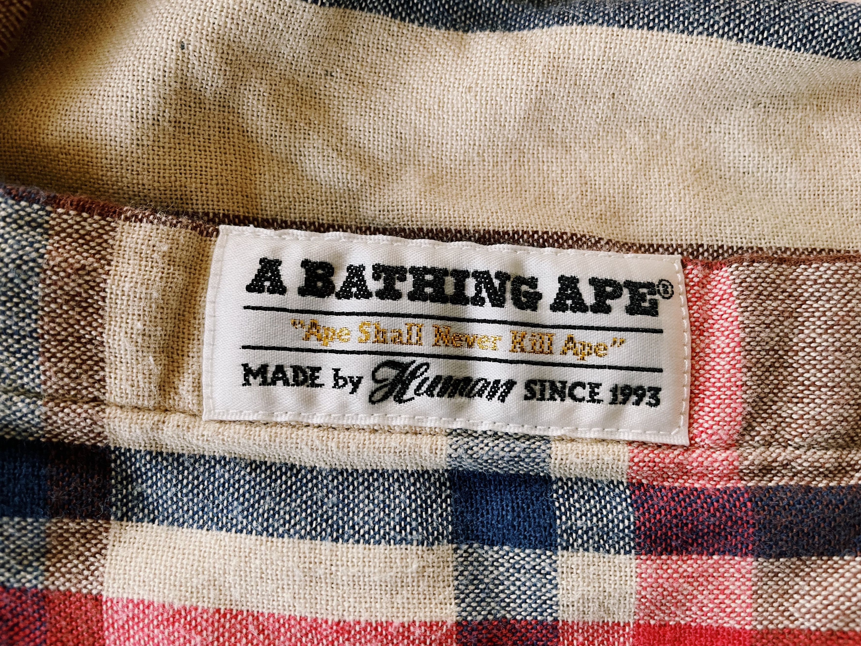 Bape × Nigo × Vintage Vintage Bape Lovegene Check Plaid Flannel Longsleeve Shirt Size US XL / EU 56 / 4 - 5 Thumbnail