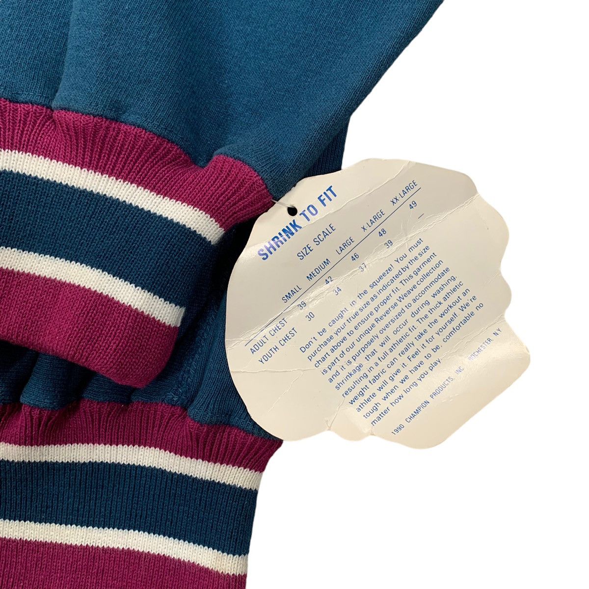 Champion VTG Champion Reverse Weave Blue Pink White Ringer Sweatshirt Size US XXL / EU 58 / 5 - 3 Thumbnail